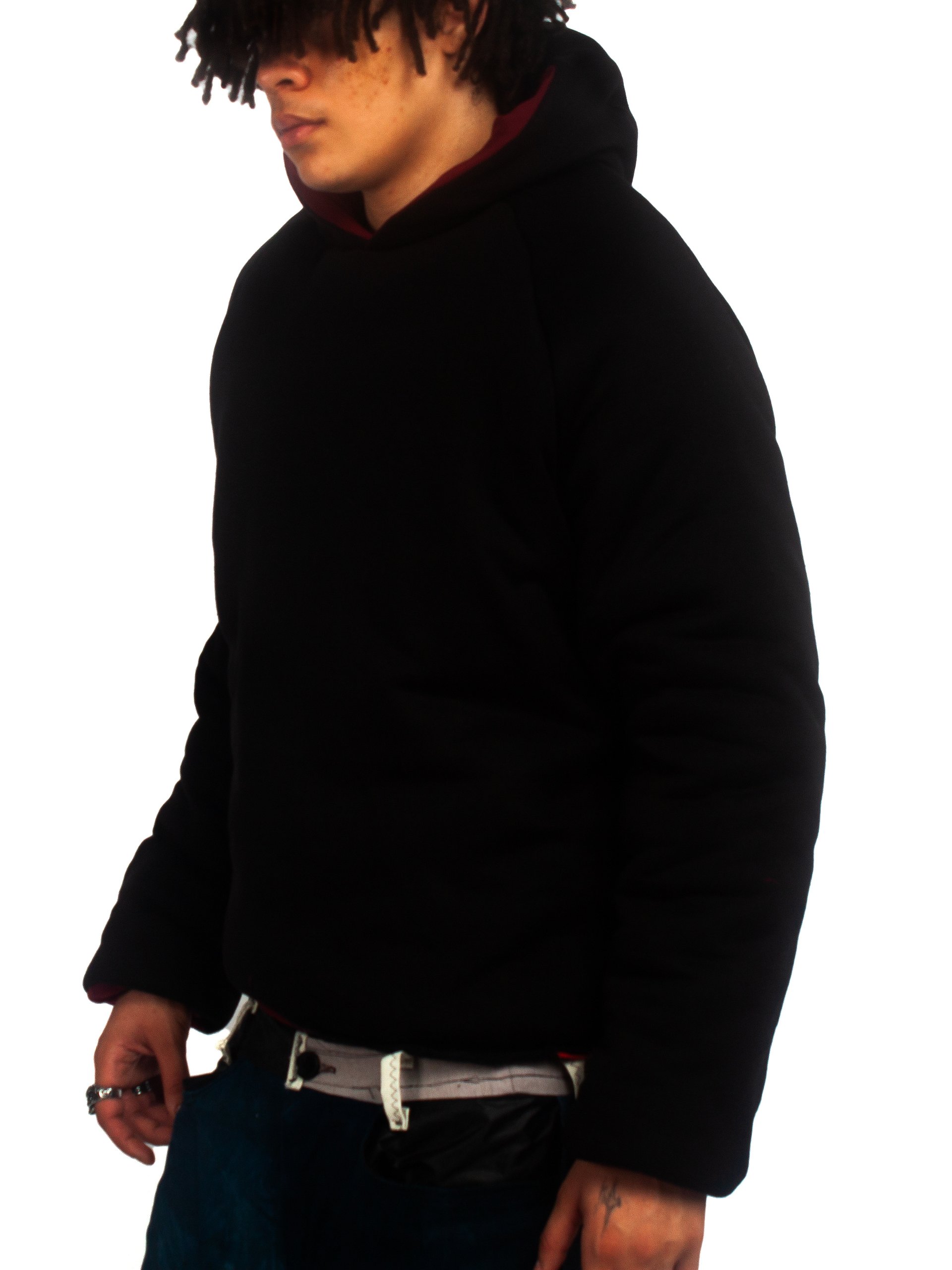 JERSEY LINED PUFFER RAGLAN HOODIE product image (3)