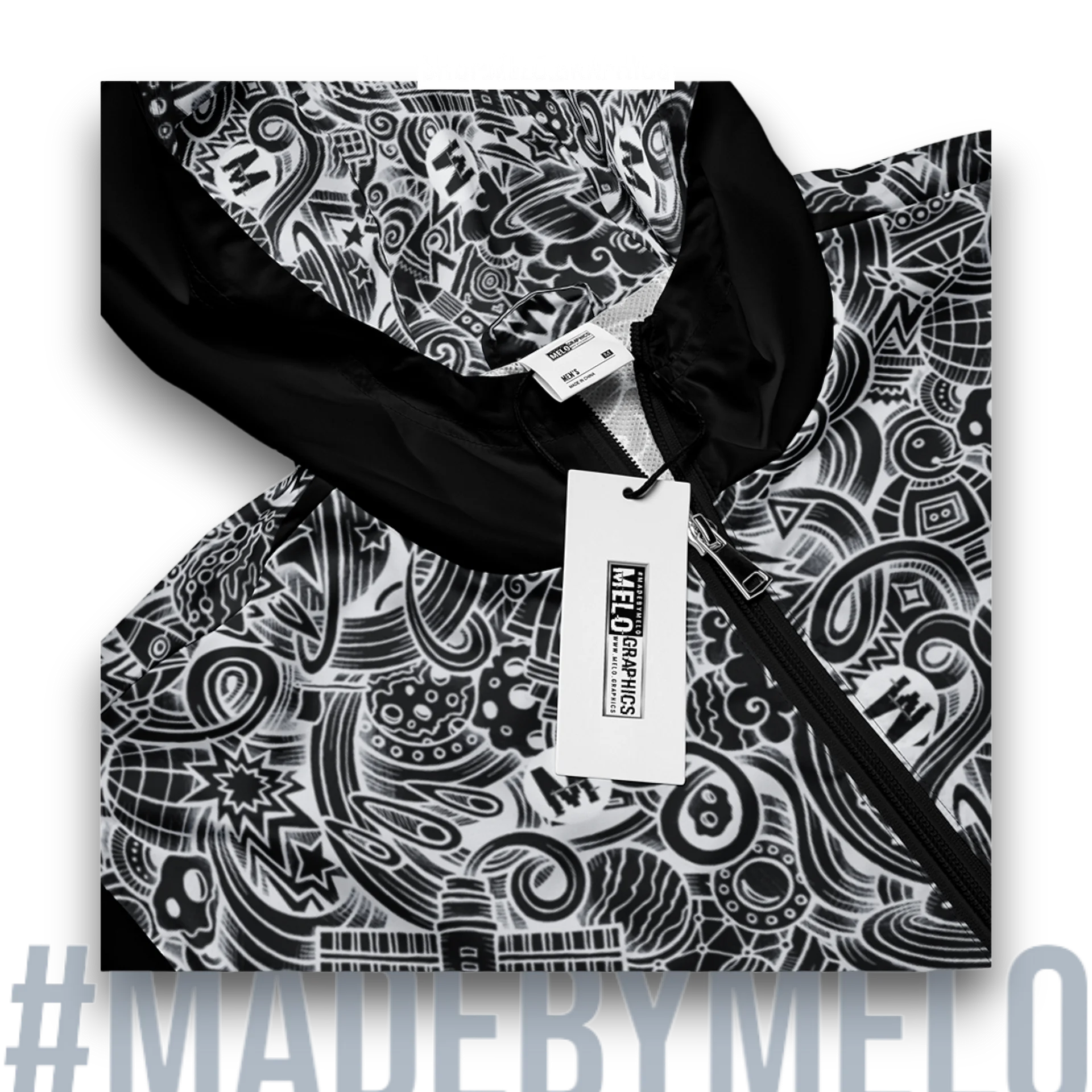 Dark Space Scribble - Ultimate Windbreaker Jacket | #MadeByMELO product image (8)