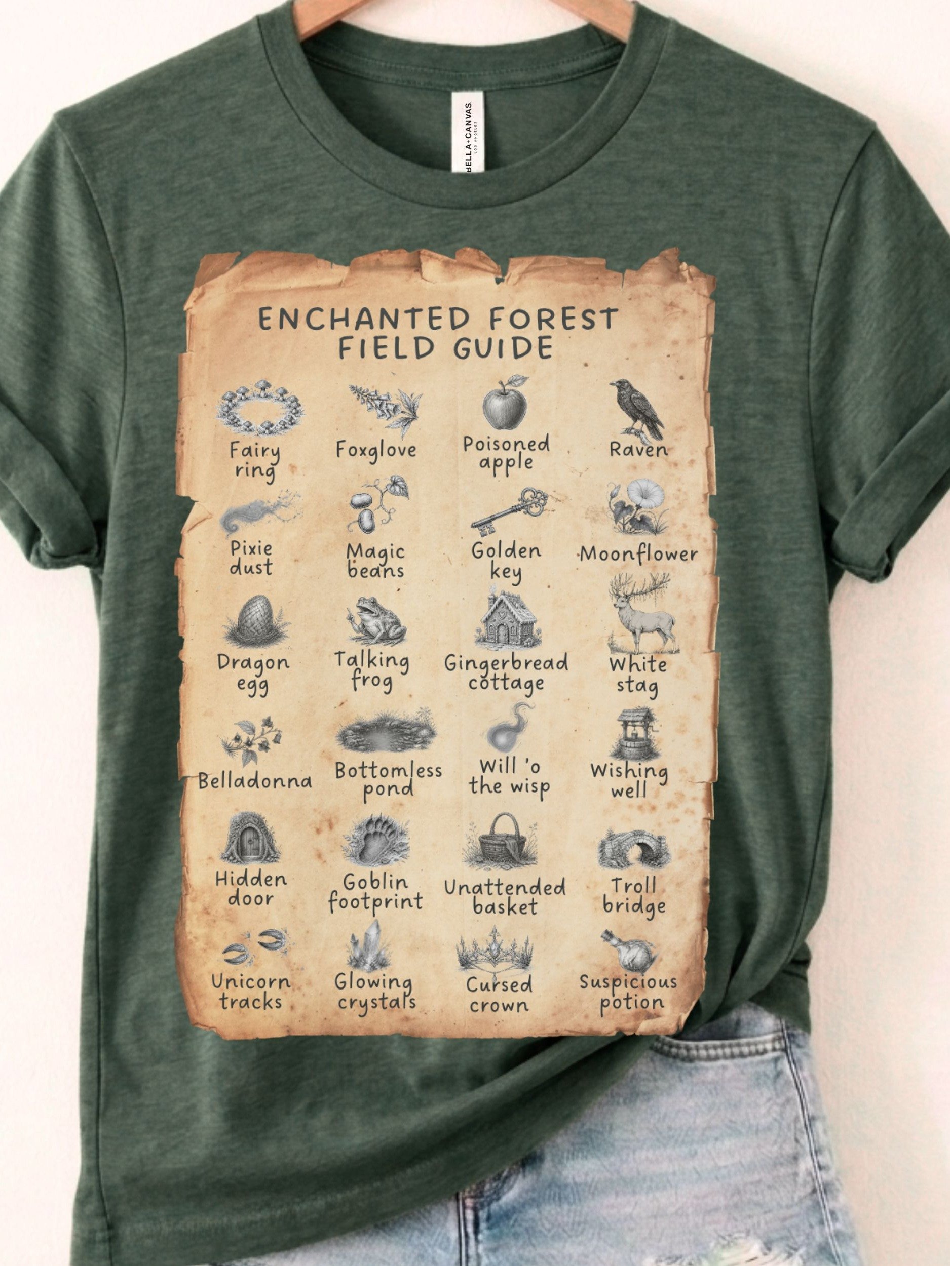 Enchanted Forest Field Guide Tee, Whimsical Fairytale Graphic product image (1)