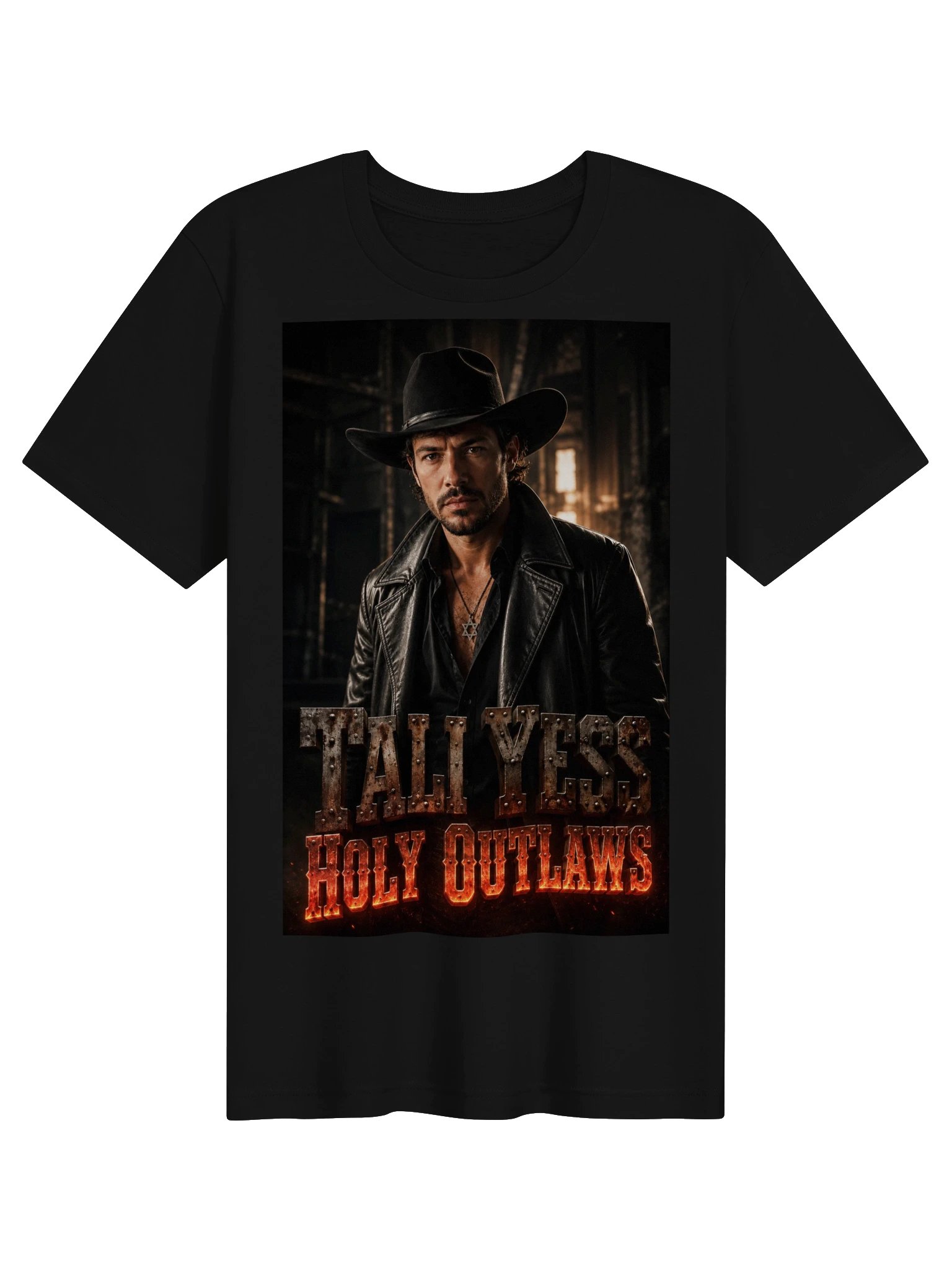 Tali Yess Holy Outlaws — Pose 1 Black T-Shirt product image (1)