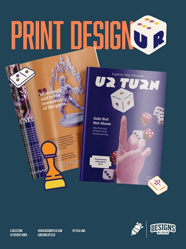 I designed Urturn, a 28-page print magazine made for the board gaming community.

The goal was to make the magazine feel less...