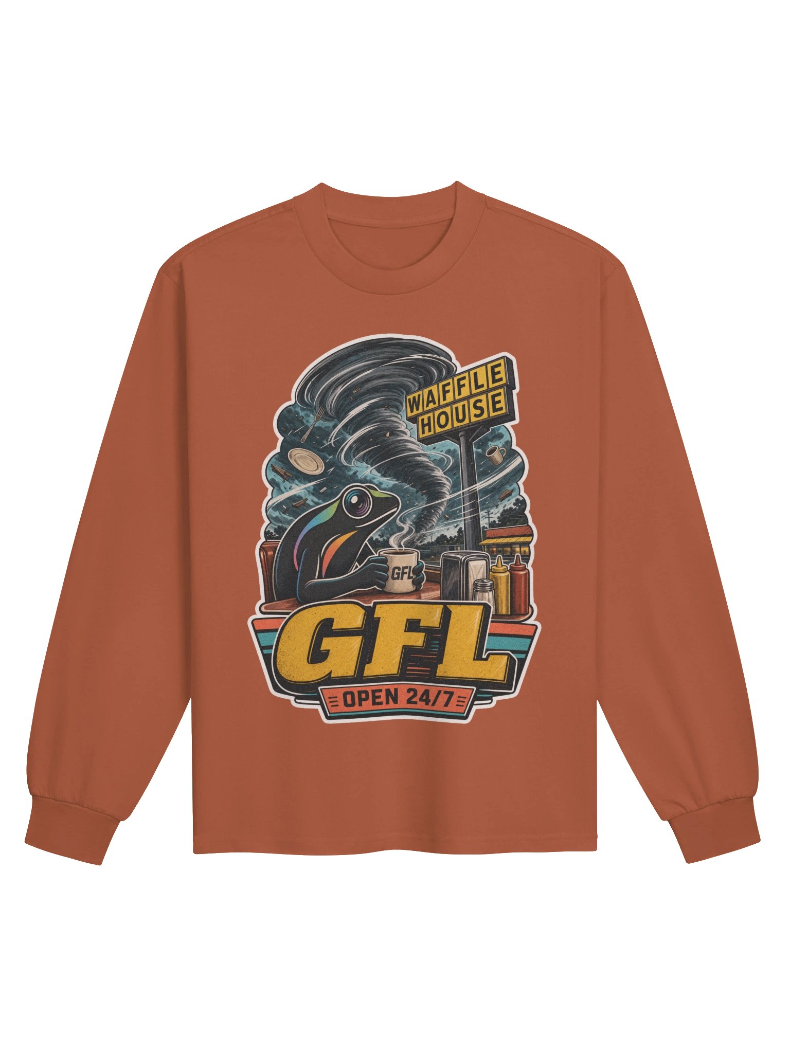 Waffle House Tornado GFL Long Sleeve Tee product image (5)