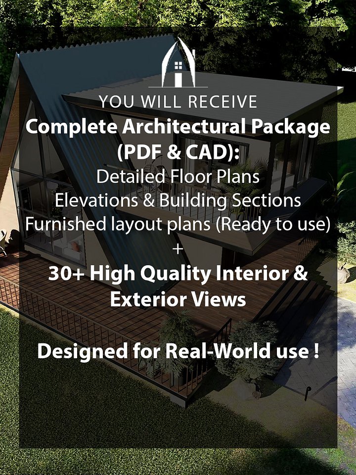 A Frame House 025 - Drawings\Blueprints CAD + PDF + 3D Model product image (2)