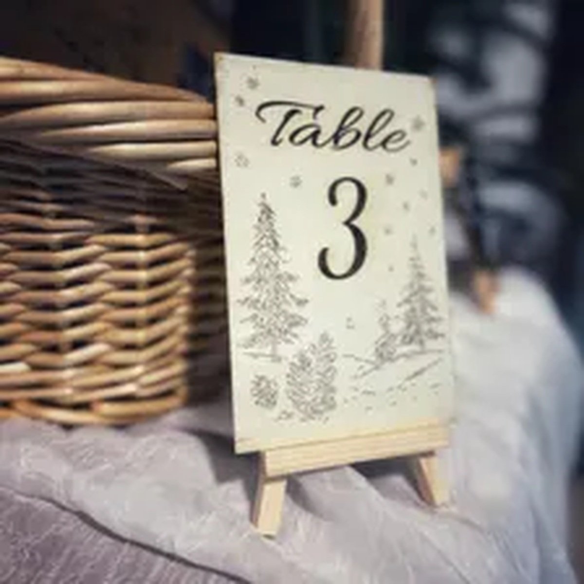 Personalized Wedding Table Number Signs: Engraved Wood, Seasonal Designs product image (3)