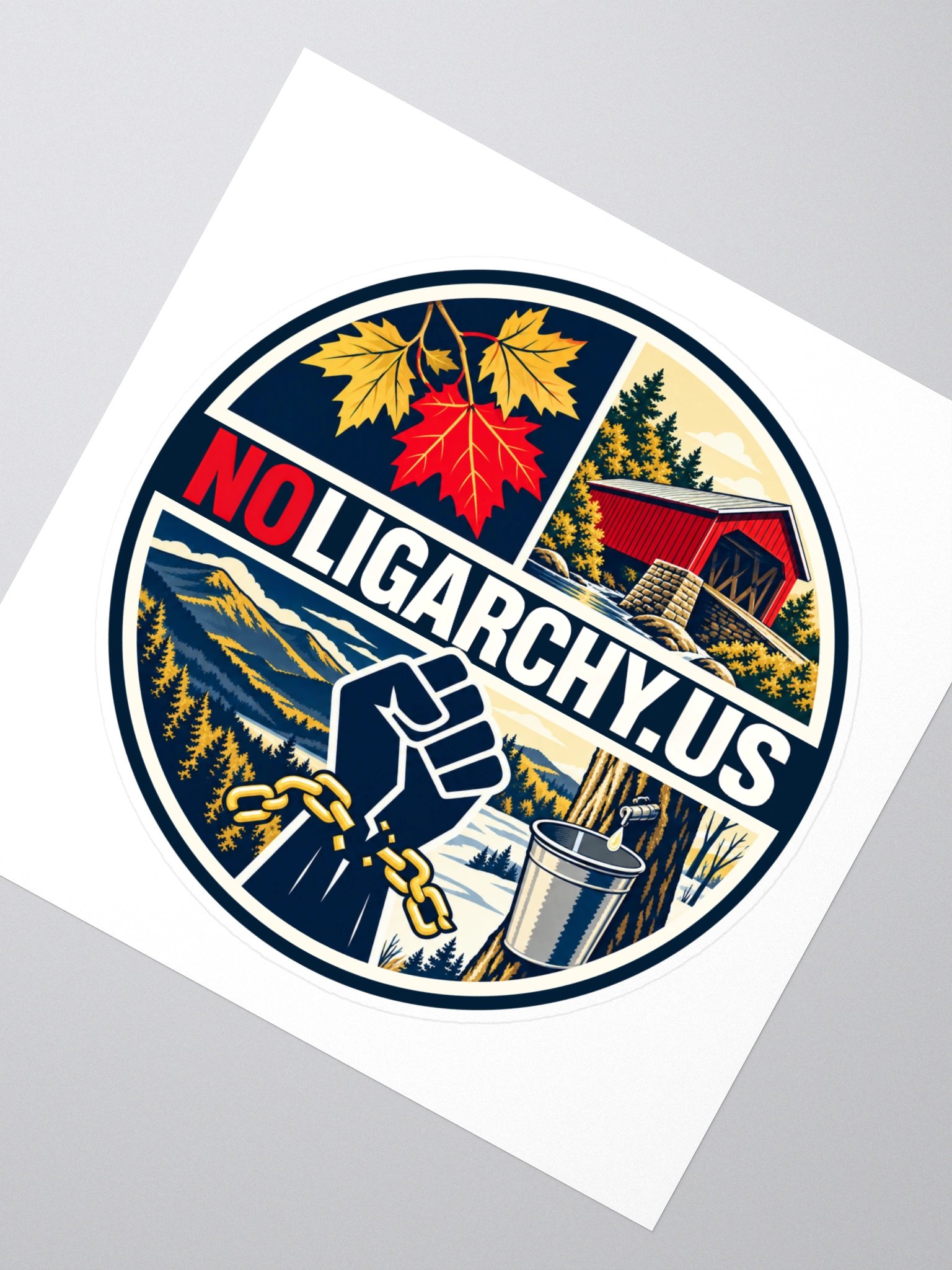 Vermont NOLIGARCHY.US sticker product image (2)
