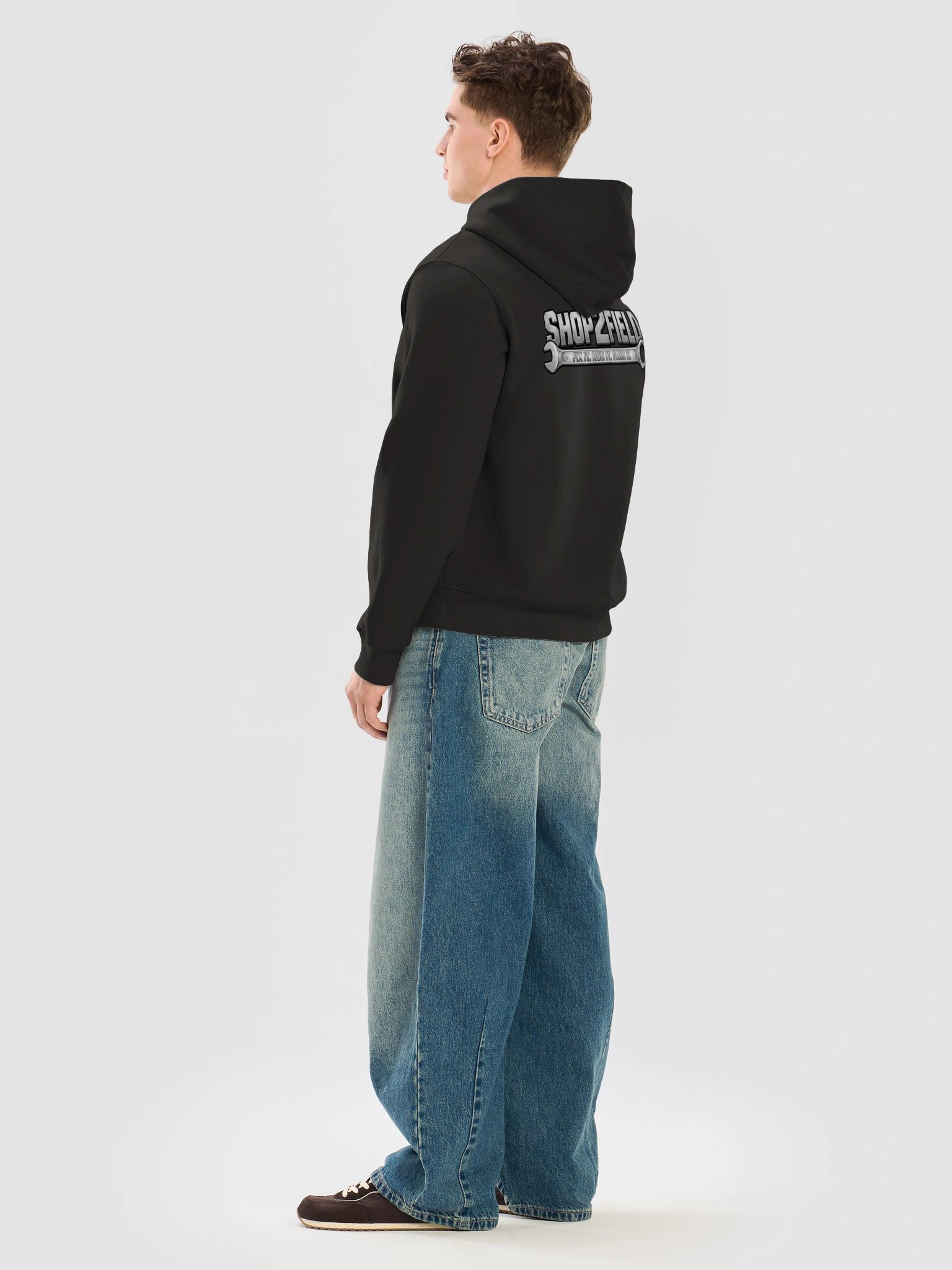 S2F Oversized Bella Canvas Comfortable Hoodie back silver logo product image (12)
