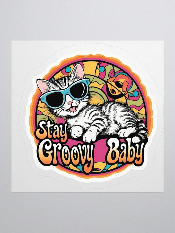 Groovy Cat Sunglasses Kiss Cut Stickers product image (1)