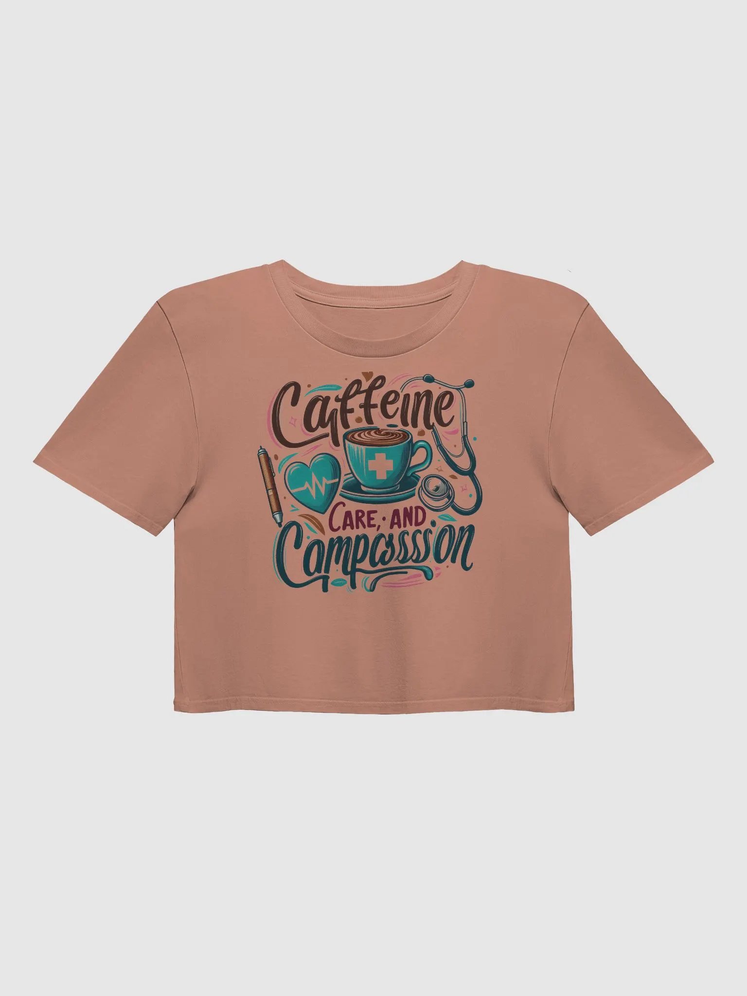 Caffeine, care, and compassion crop top product image (2)