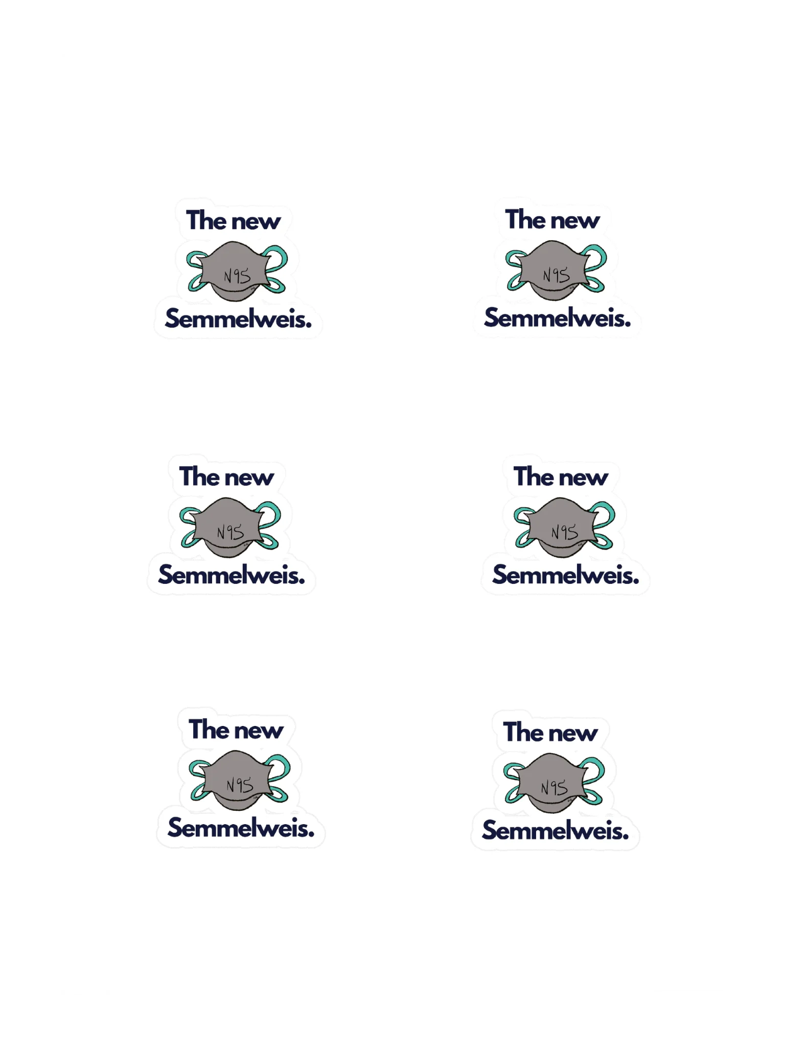 The New Semmelweis sticker 6 pack (Long Covid edition) product image (3)