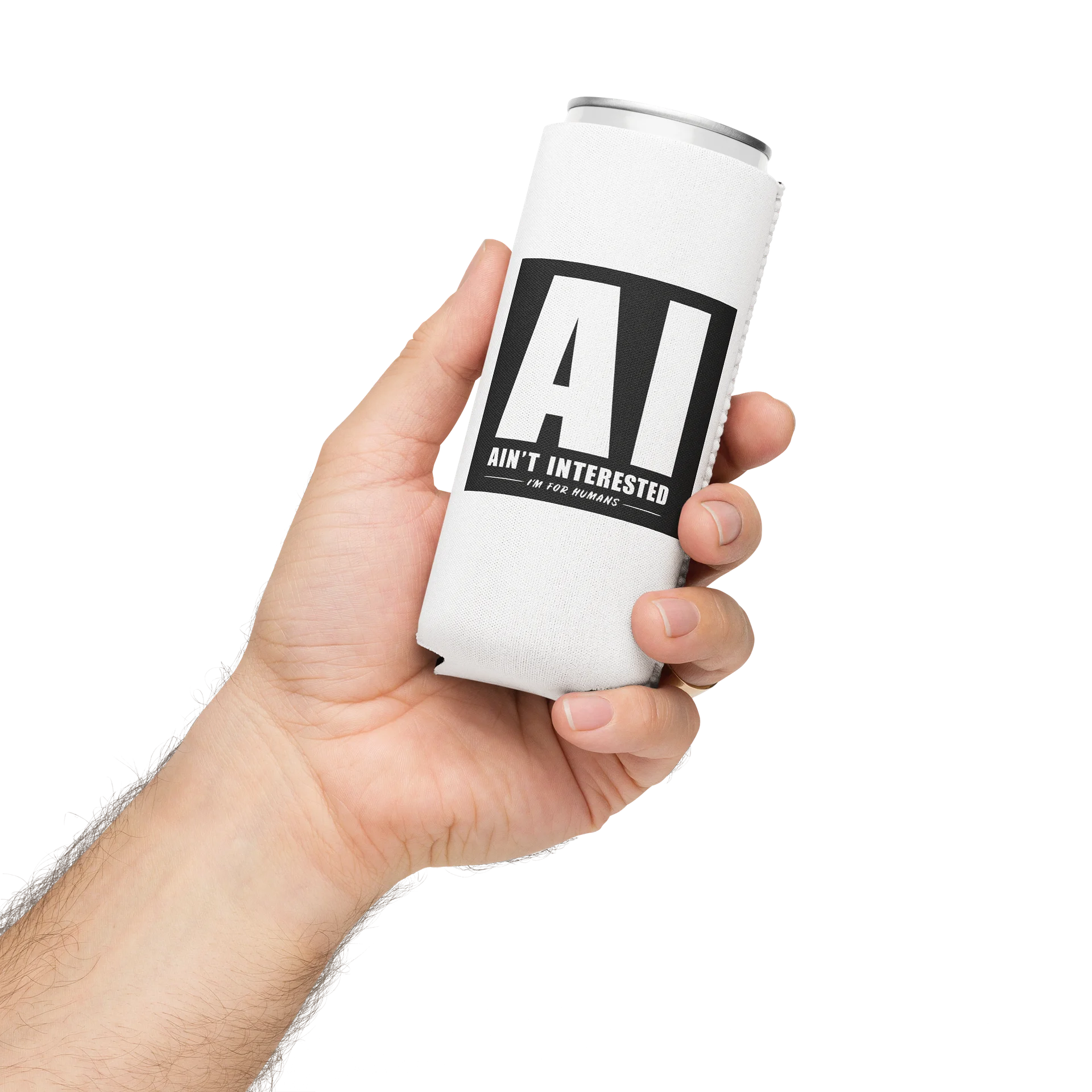 AI Ain't Interested Coozie | The "Human Standard" Can Cooler product image (3)