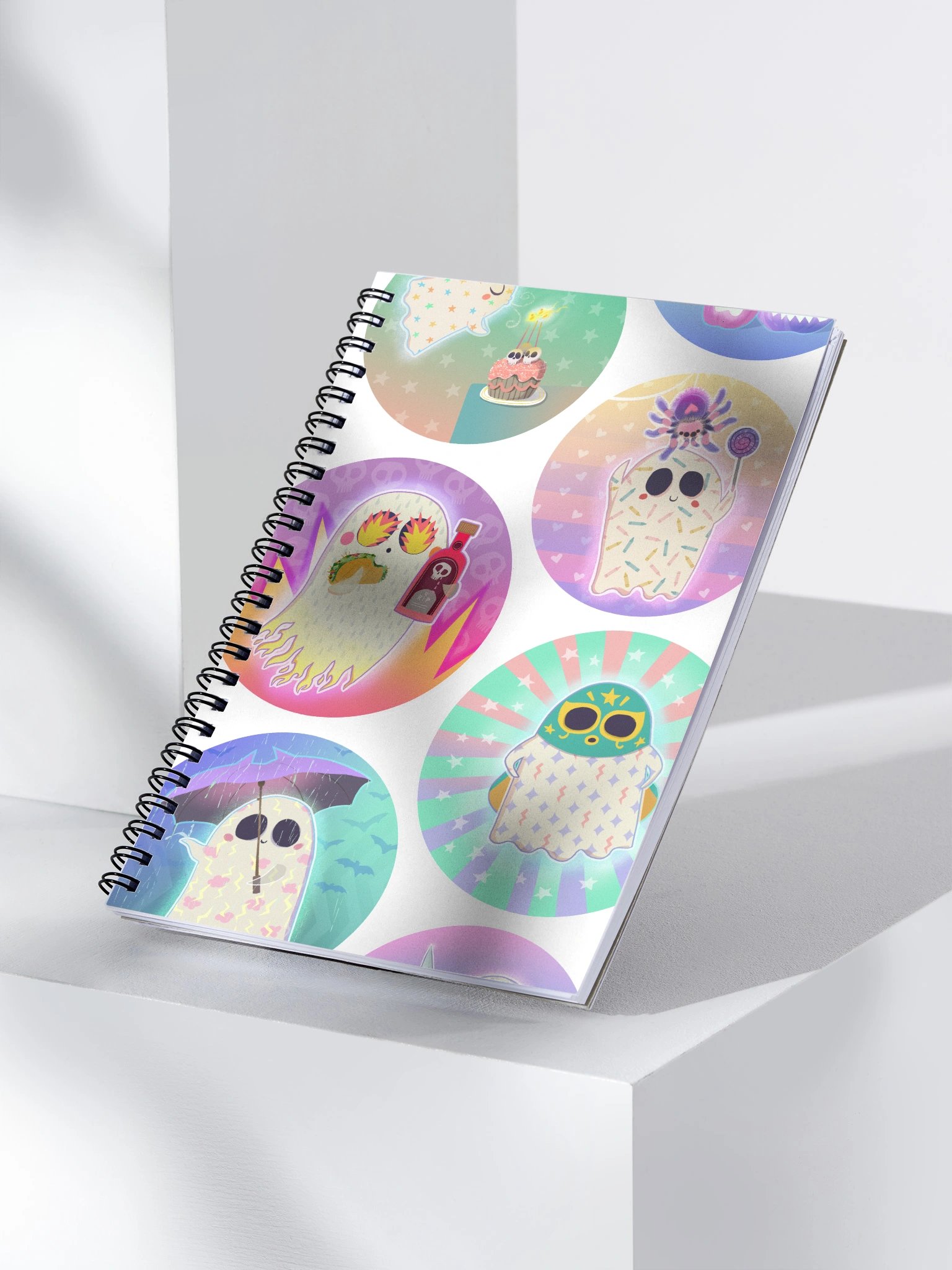 Pastel Little Ghosts Spiral Notebook product image (3)