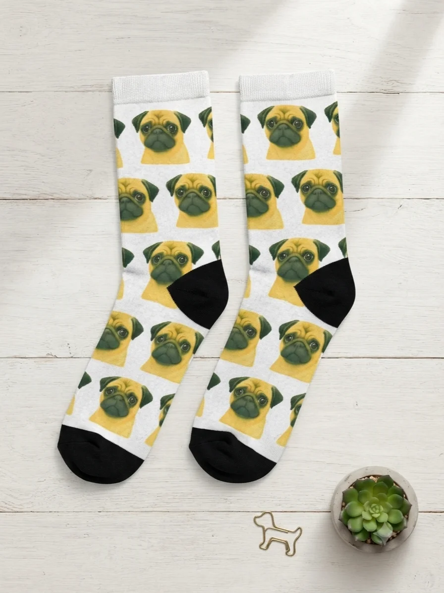 Cute Sad Pug Socks product image (1)