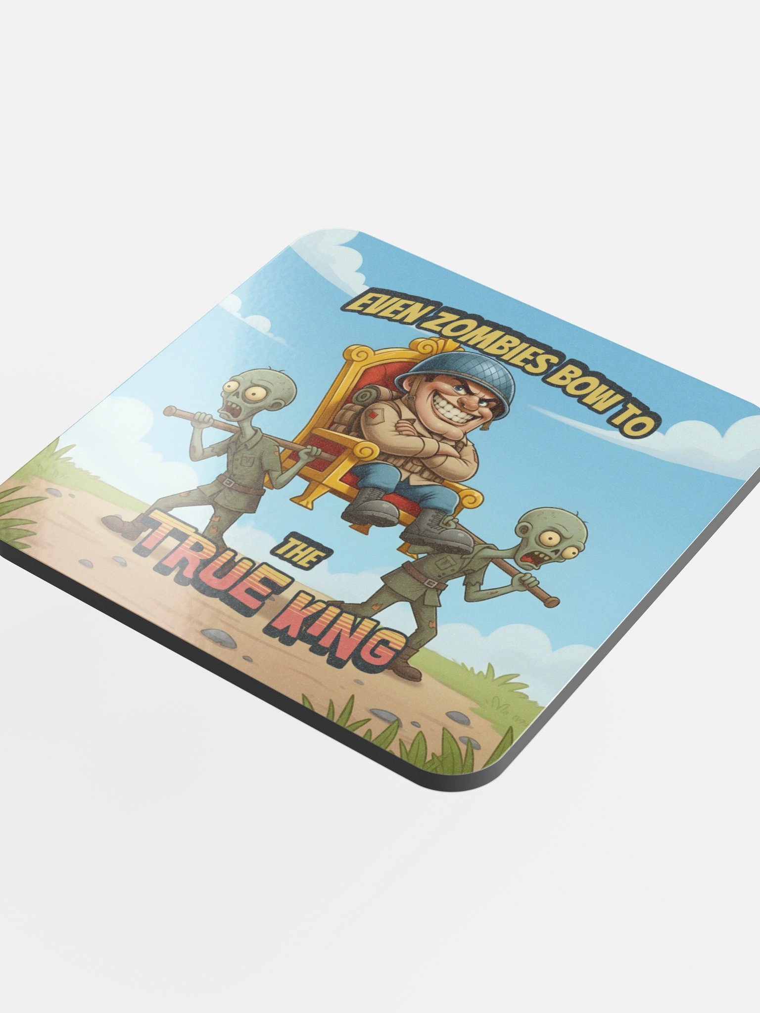 The True Zombie King — Glossed Cork Gaming Coaster product image (3)