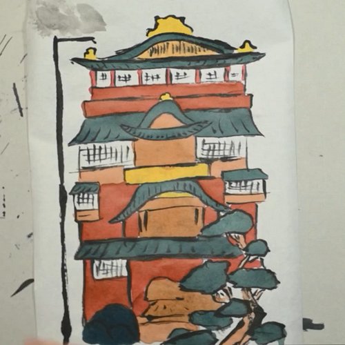Sprited Away sumi-e. Coloured with copic markers so It would not wrinkle too much. This was for one of the shoji lanterns sol...