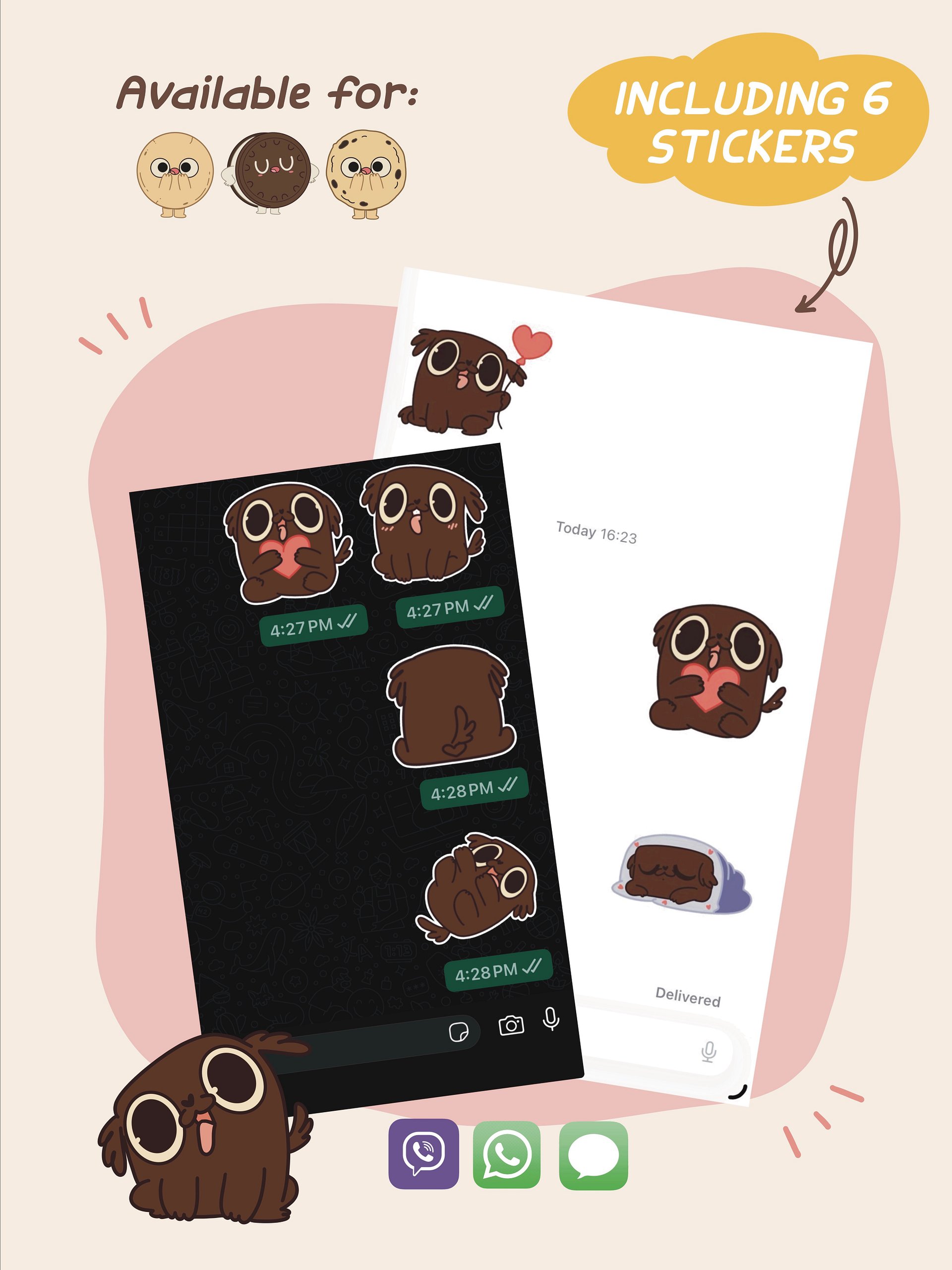 Brownie Digital Sticker Pack of 6 product image (1)