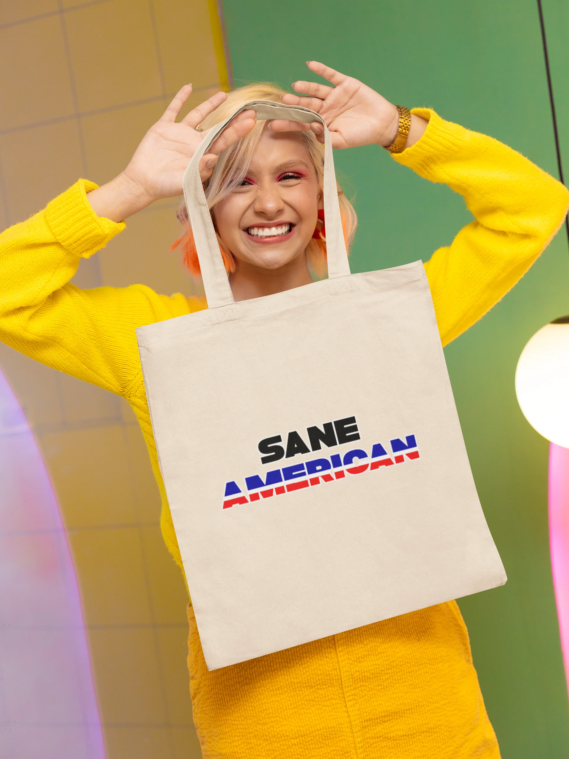 Sane American Tote Bag - Funny Progressive Canvas Bag product image (1)