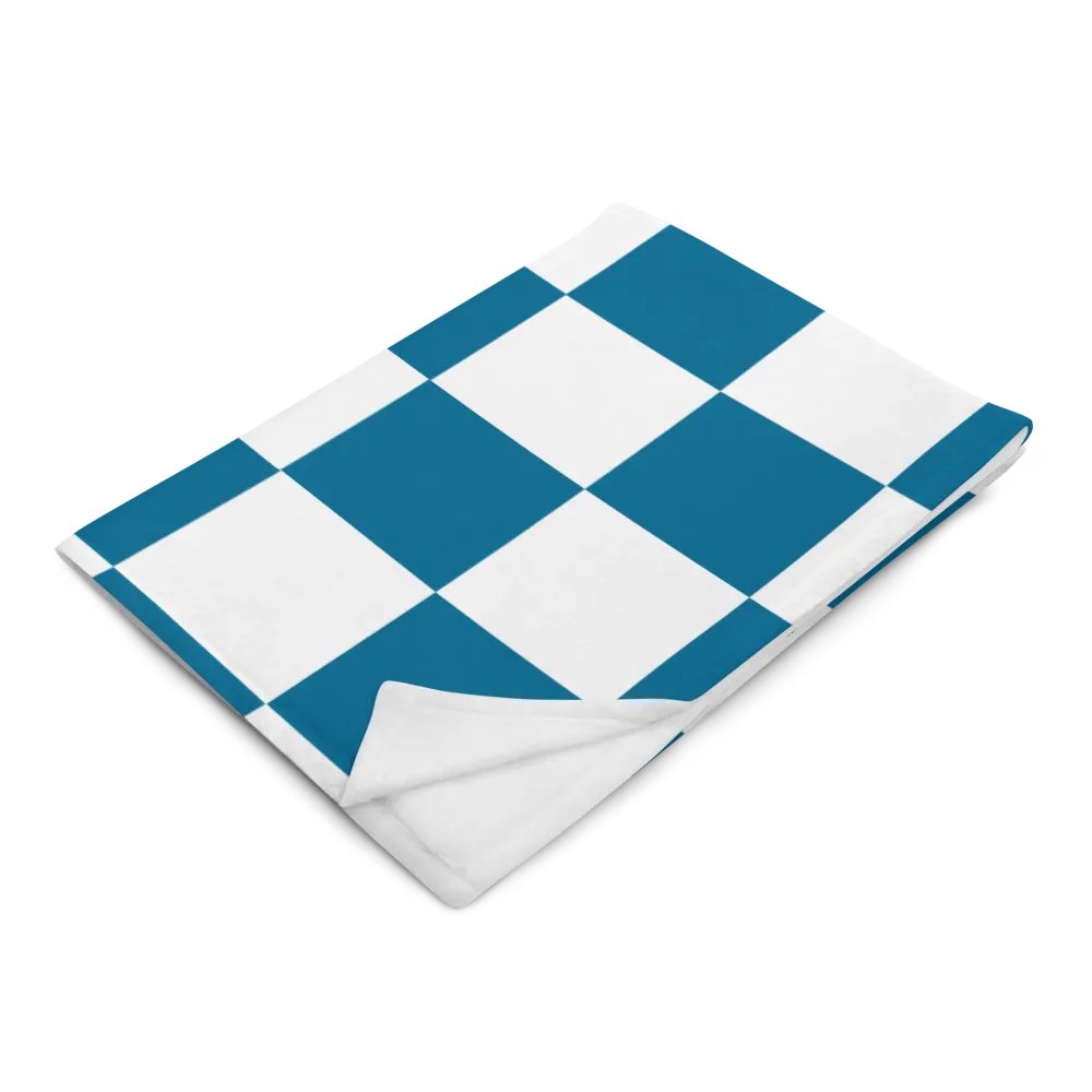 Squares White and Teal/Throw Blanket by Allcolor product image (4)