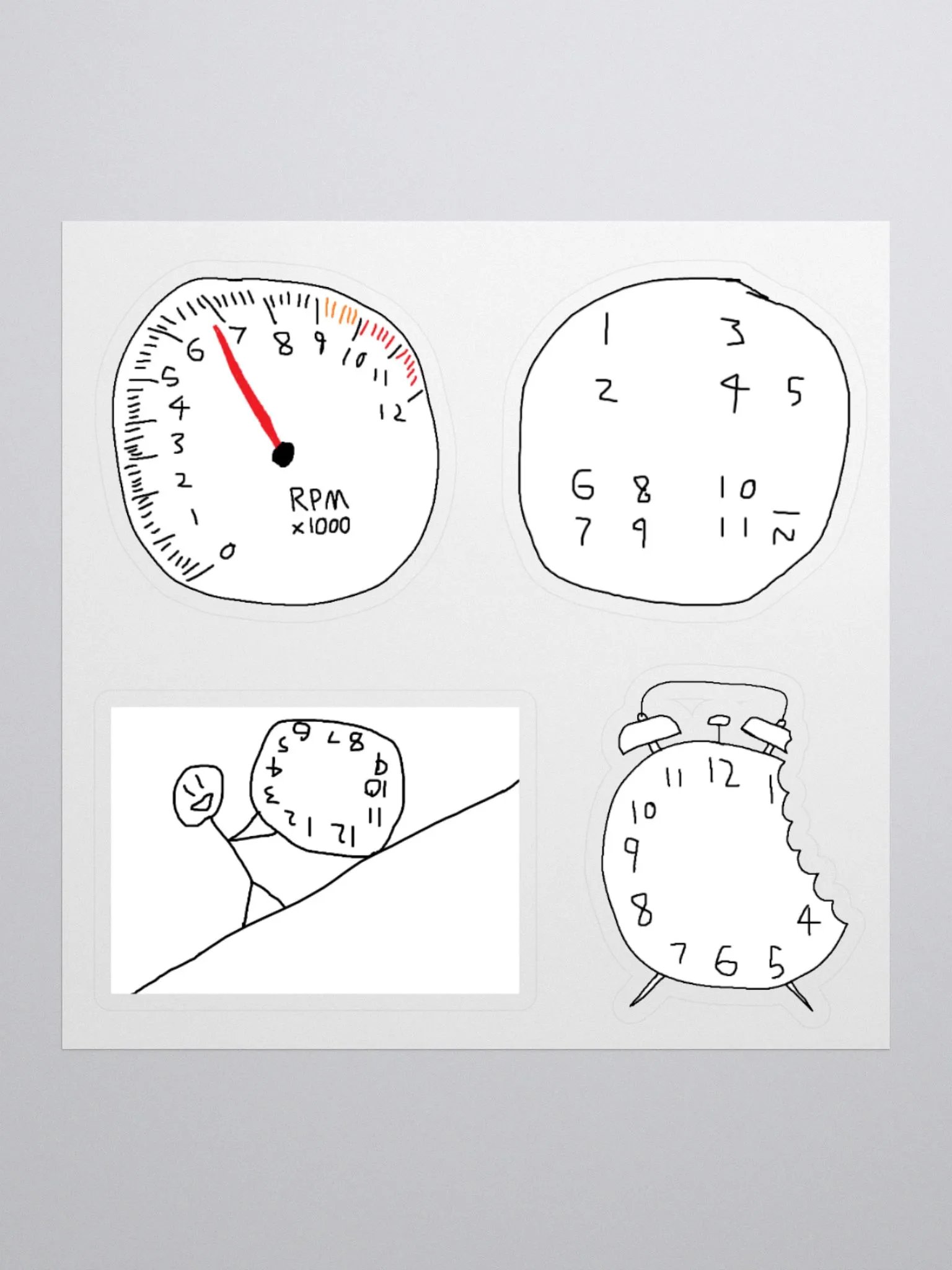 Tachometer, Loss, Sisyphus, Alarm Clock Stickers product image (1)