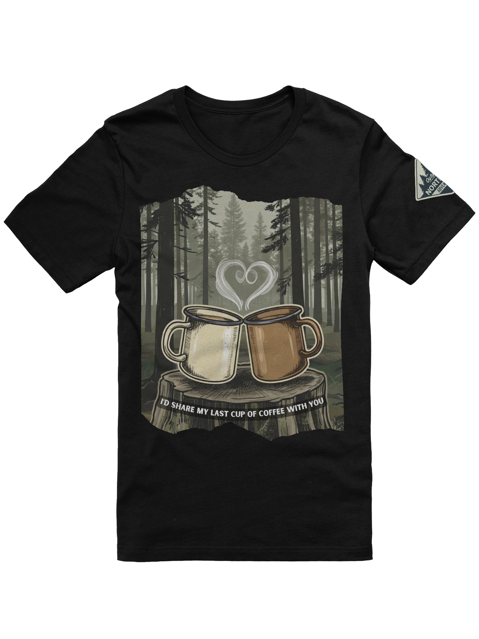 I’d Share My Last Cup of Coffee With You – Outdoorsy Couples T-Shirt product image (1)