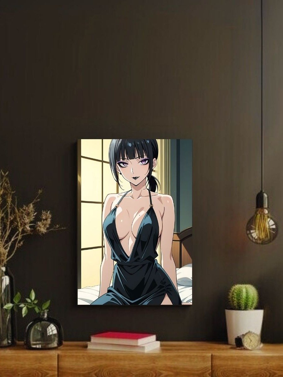 Metal Print - Luna Rain Original Character Black Slip Dress - 8x10 product image (2)