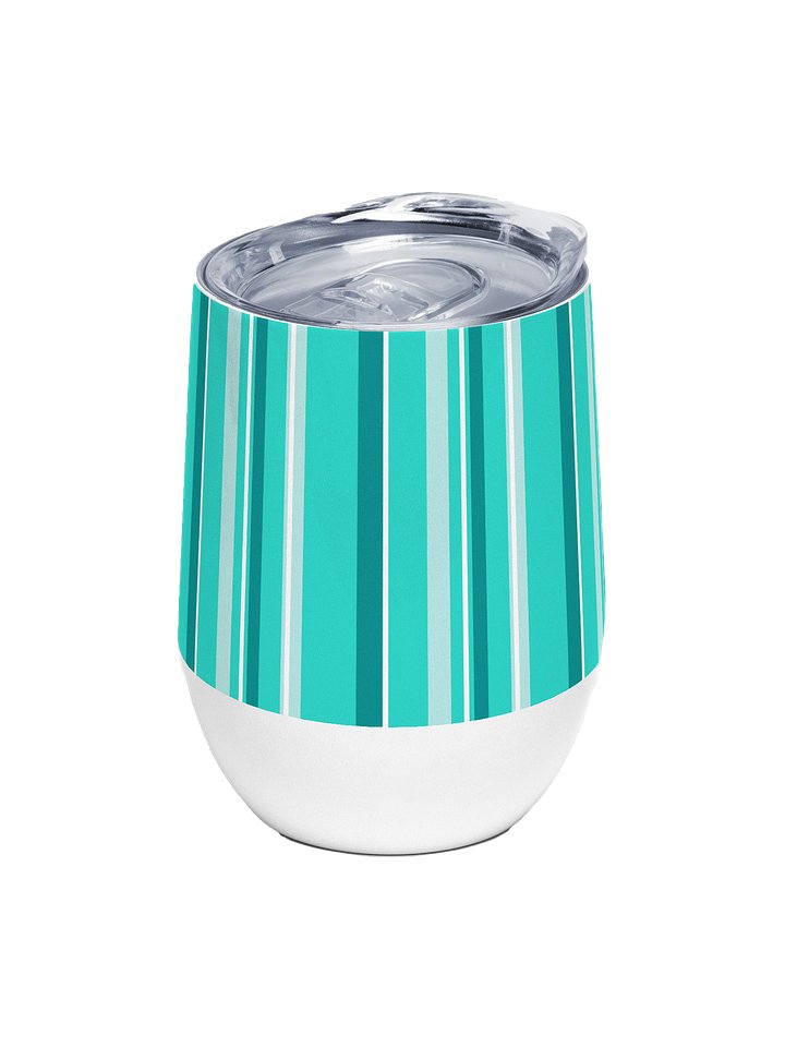 Party Time! Teal Stripe Wine Tumbler product image (1)