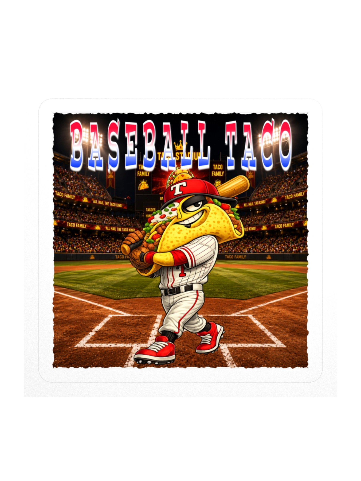 Baseball Taco Kiss Cut Sticker - The Taco Family product image (2)