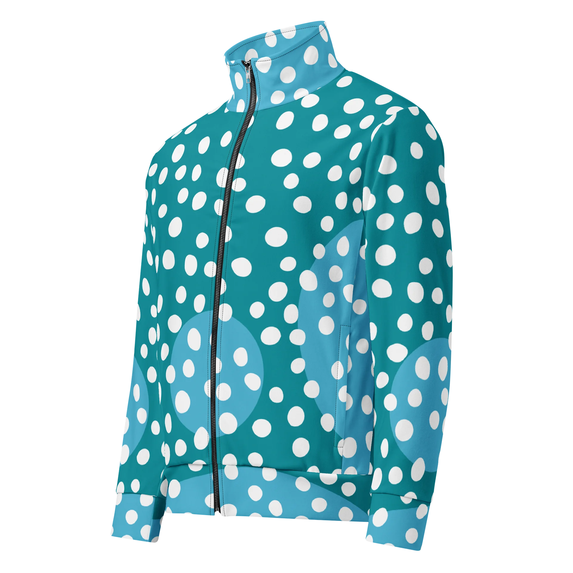 Teal Wave Polka Dot Track Jacket product image (1)