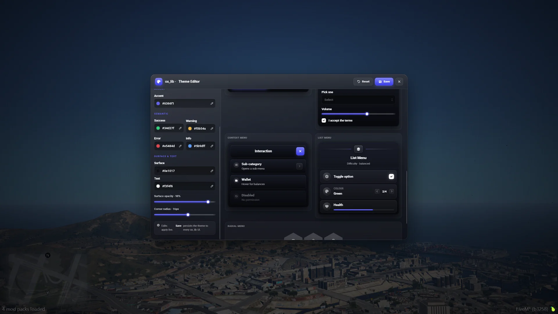 FiveM Ox-Lib Redesign 🧩 8 Themes, In-Game Editor & Easy Install (ESX/QB/QBox) product image (2)