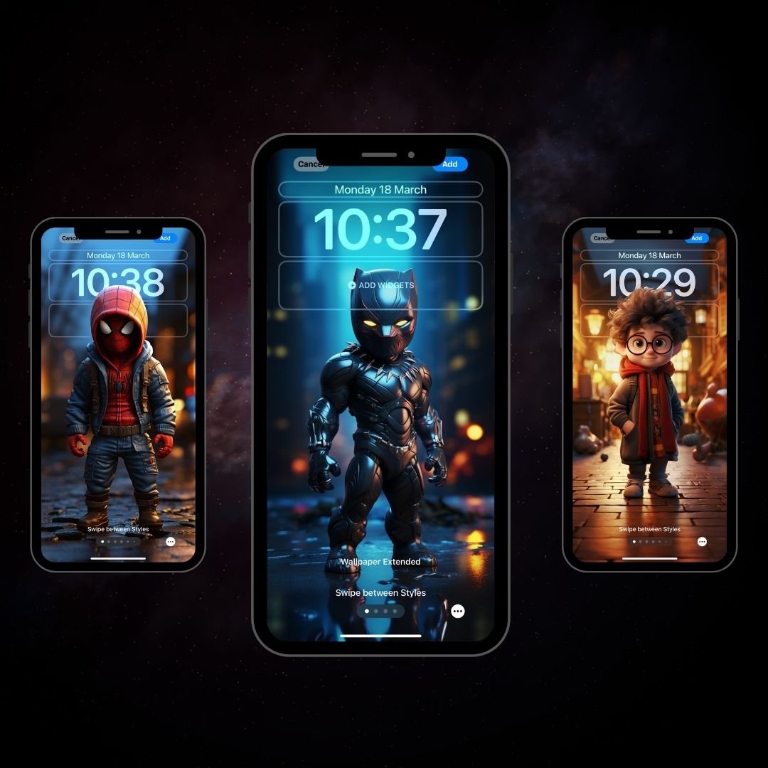 🦸‍♂️📱 Illustration Art Series: Super Hero iPhone Lock Screen Wallpaper 💥✨ product image (2)