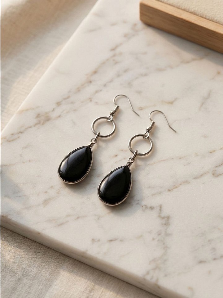 Black Onyx Drop Earrings product image (1)
