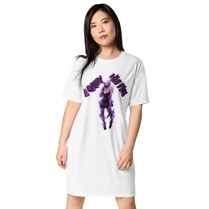 Purple Flame Cat Graphic T-Shirt Dress product image (1)