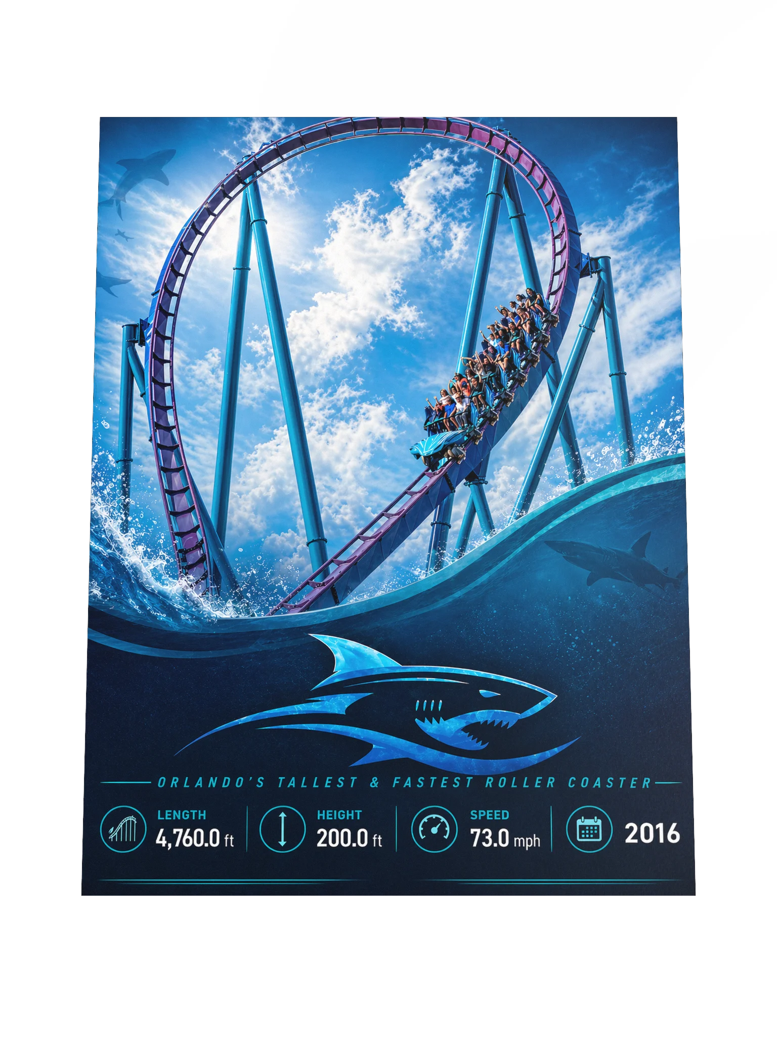 Mako - Orlando's Tallest & Fastest Roller Coaster Poster | 18x24" product image (4)