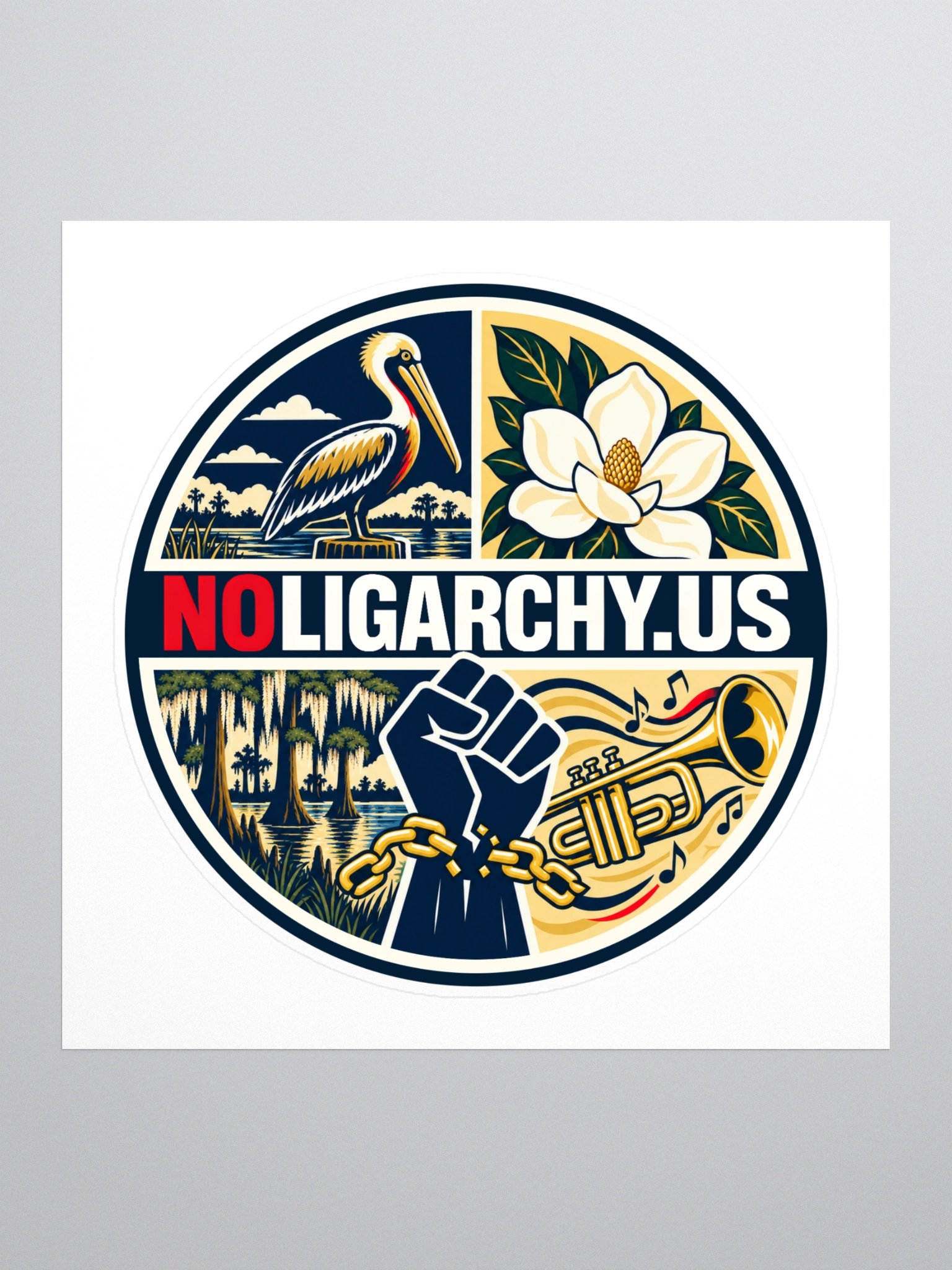 Louisiana NOLIGARCHY.US sticker product image (1)