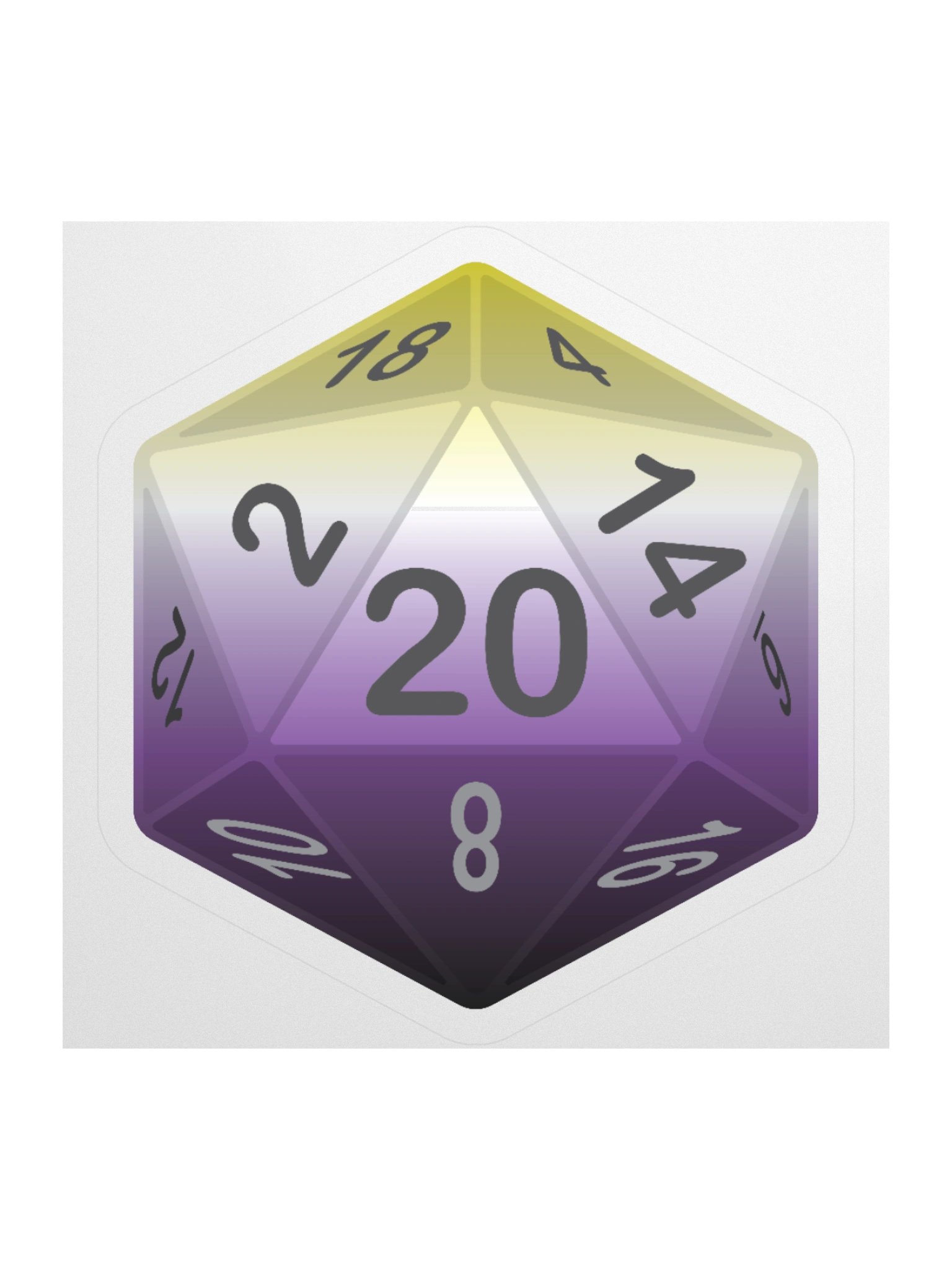 Non-binary Pride D20 Sticker product image (3)