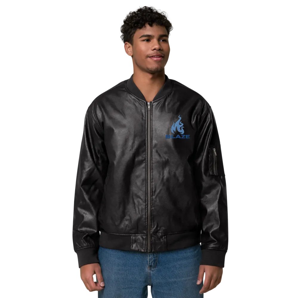 Blaze Faux Leather Bomber Jacket product image (3)