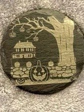 Vintage Halloween Engraved Slate Coasters, Set of 4, Round or Square product image (10)