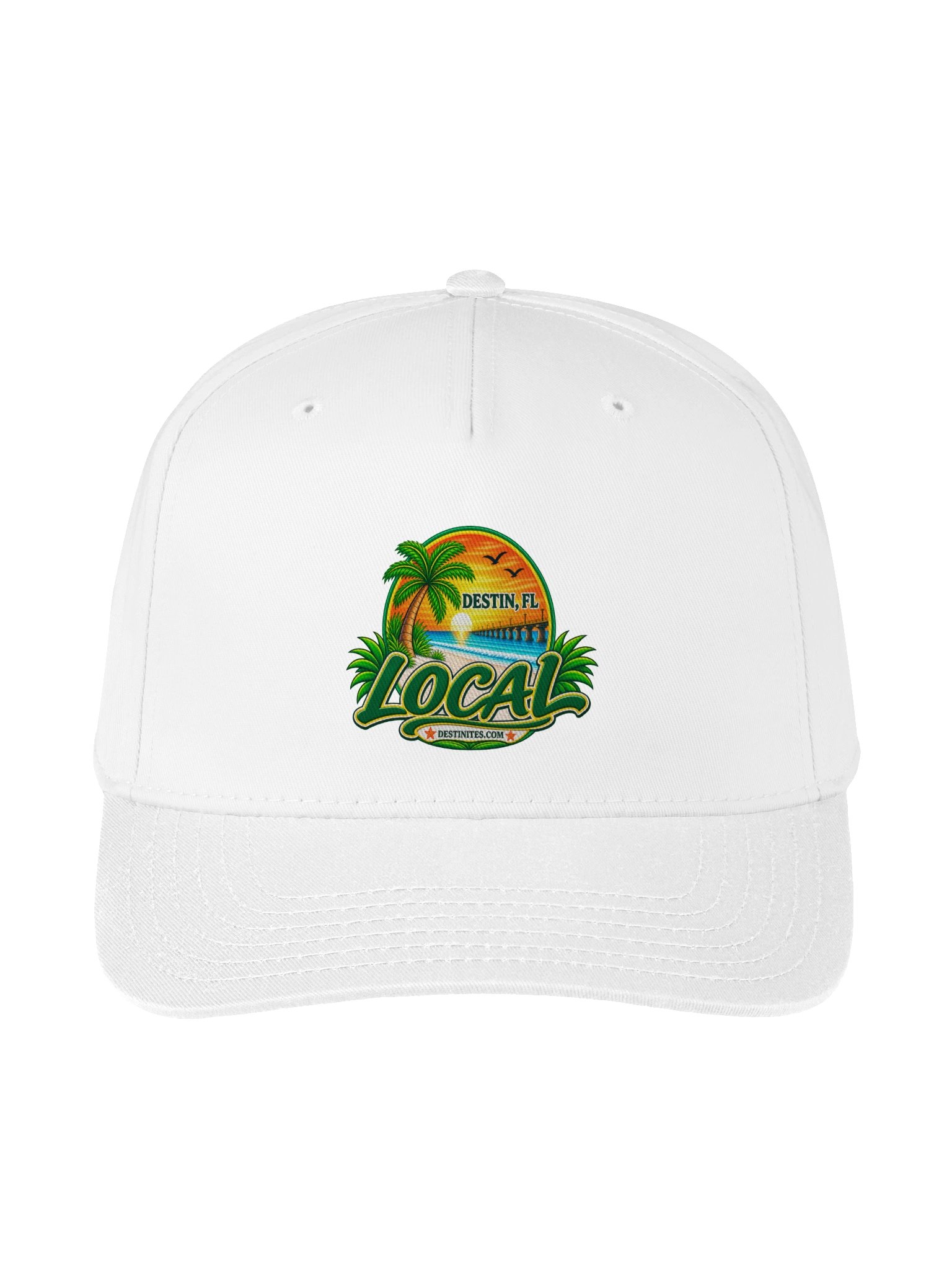 Destin, FL Colorful Local Logo white ballcap product image (1)