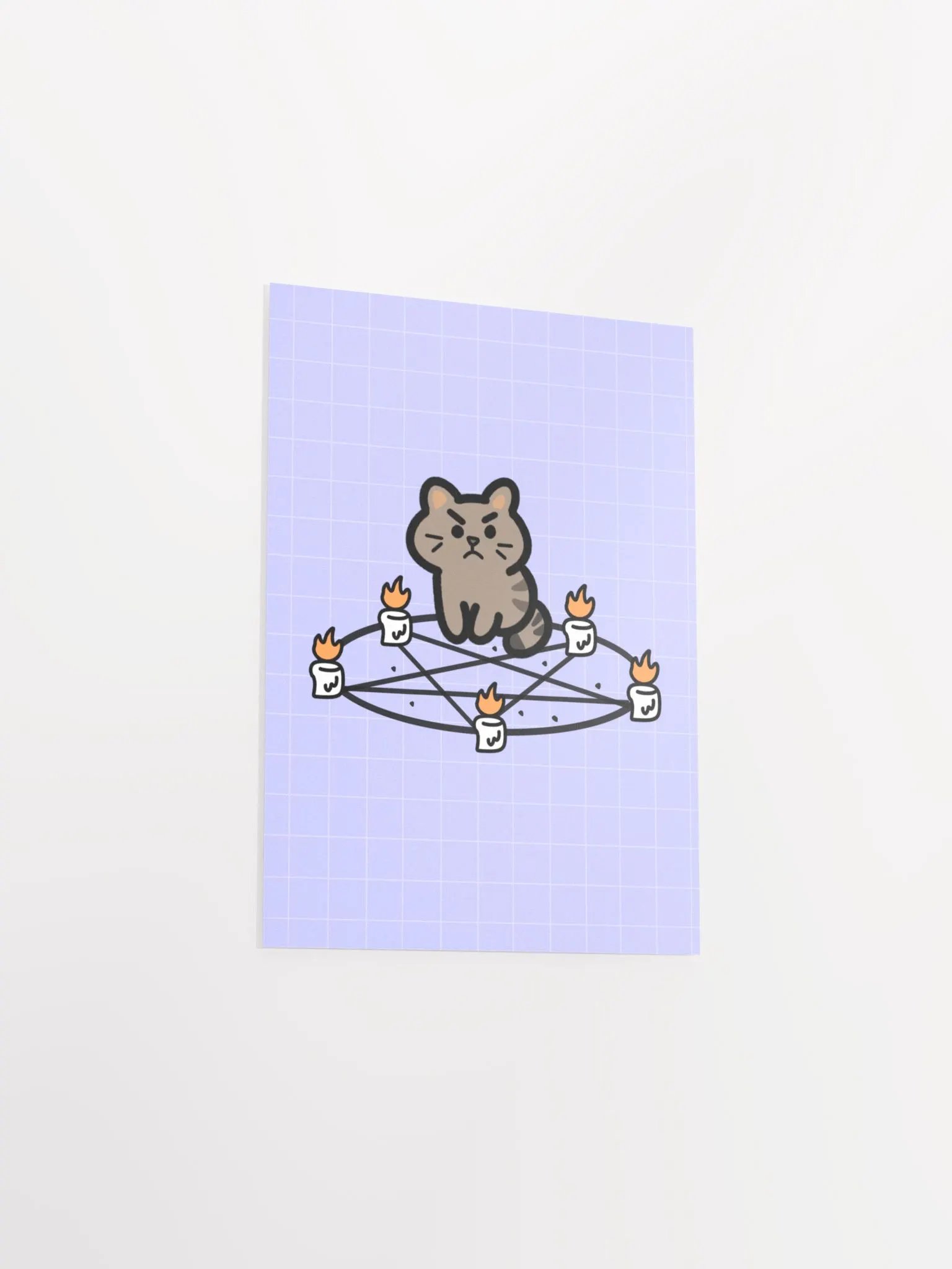 Cranky Brown Cat Purple Print product image (5)