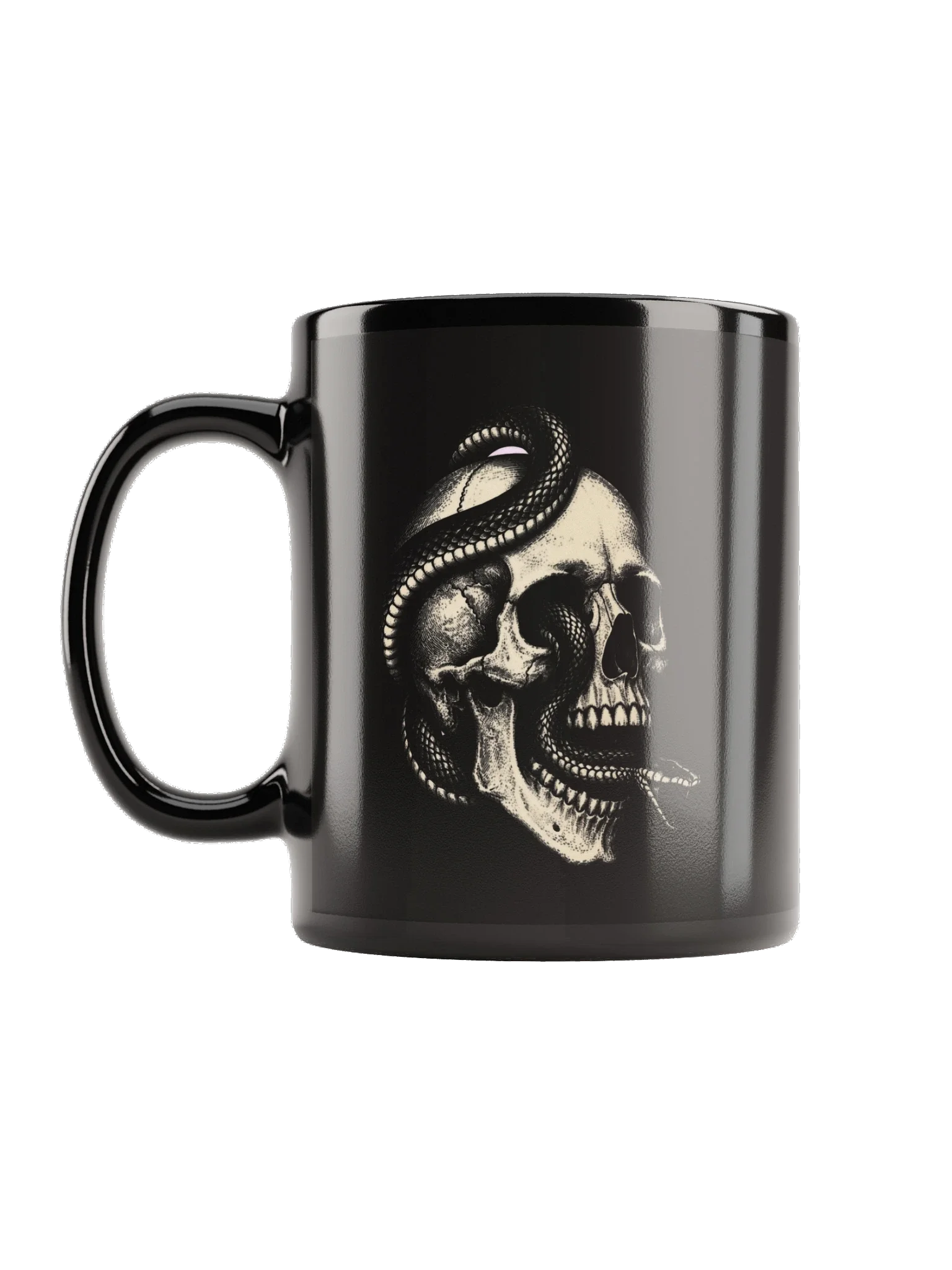 Skull and Snake Mug, Black