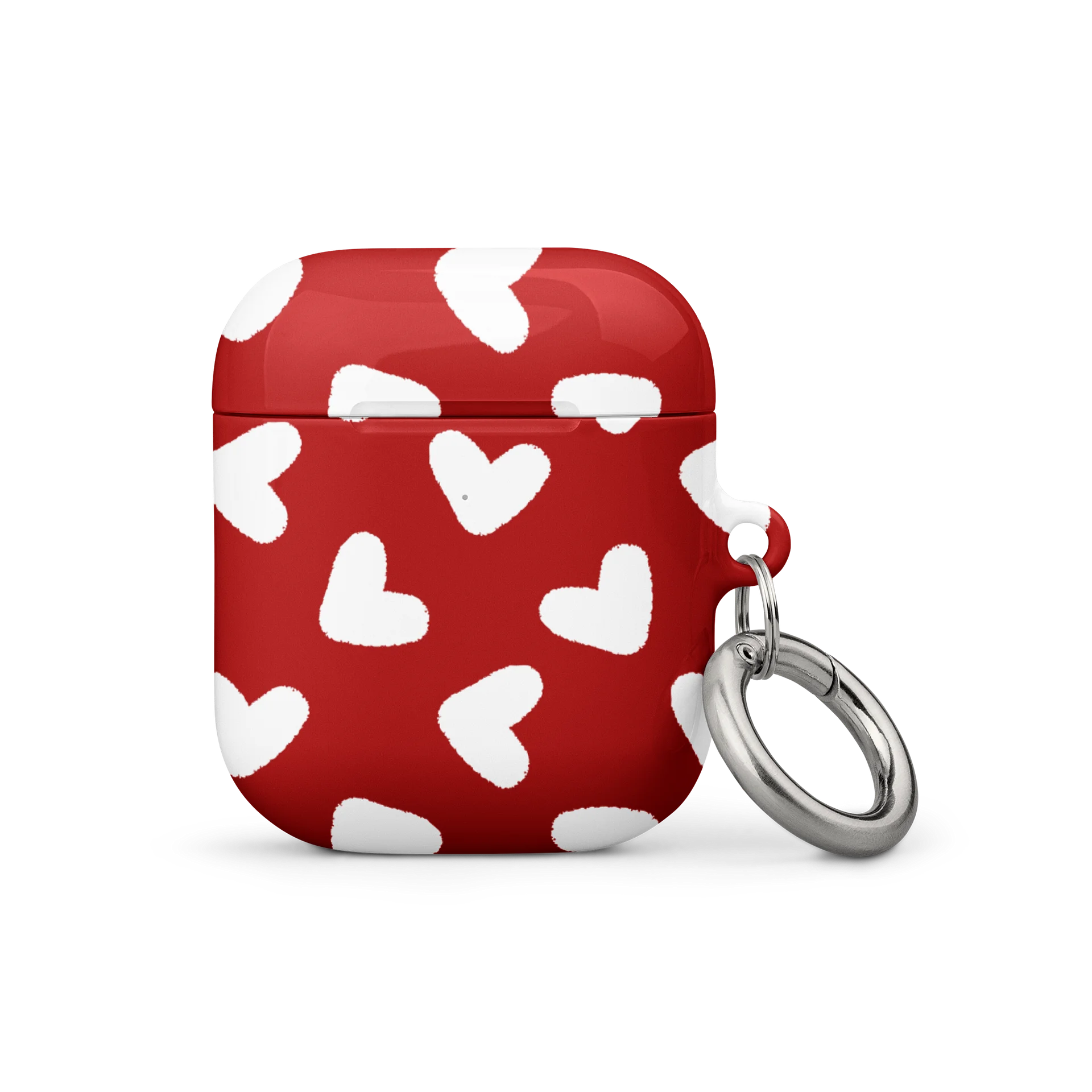 Minimal White Heart Pattern AirPods Case product image (1)