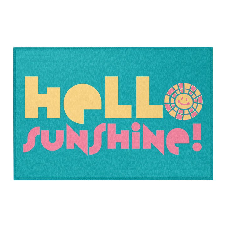 HELLO SUNSHINE! Teal Area Rug product image (1)