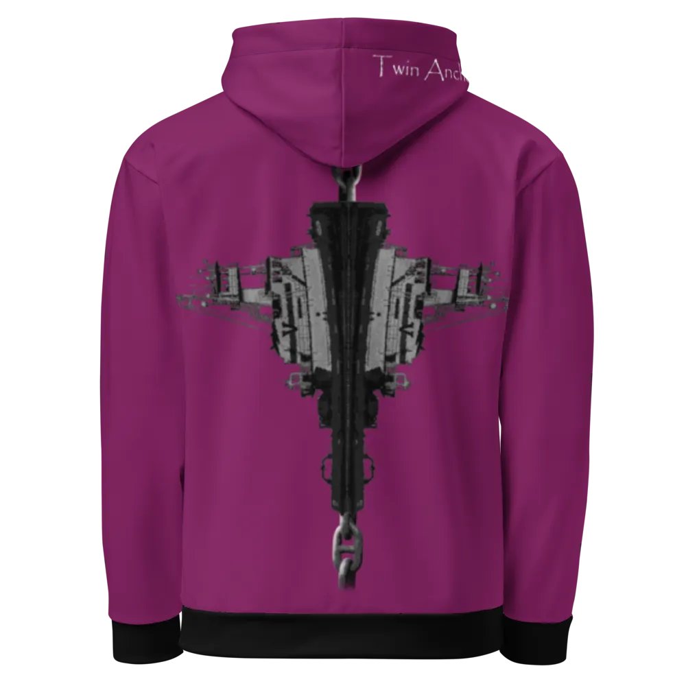 Mirrored Tug Hudson & Barge Bridal Chain (Eggplant) – Performance Marine Wear | Twin Anchor Apparel North Current Line Hudson VB-chain Hoodie product image (5)