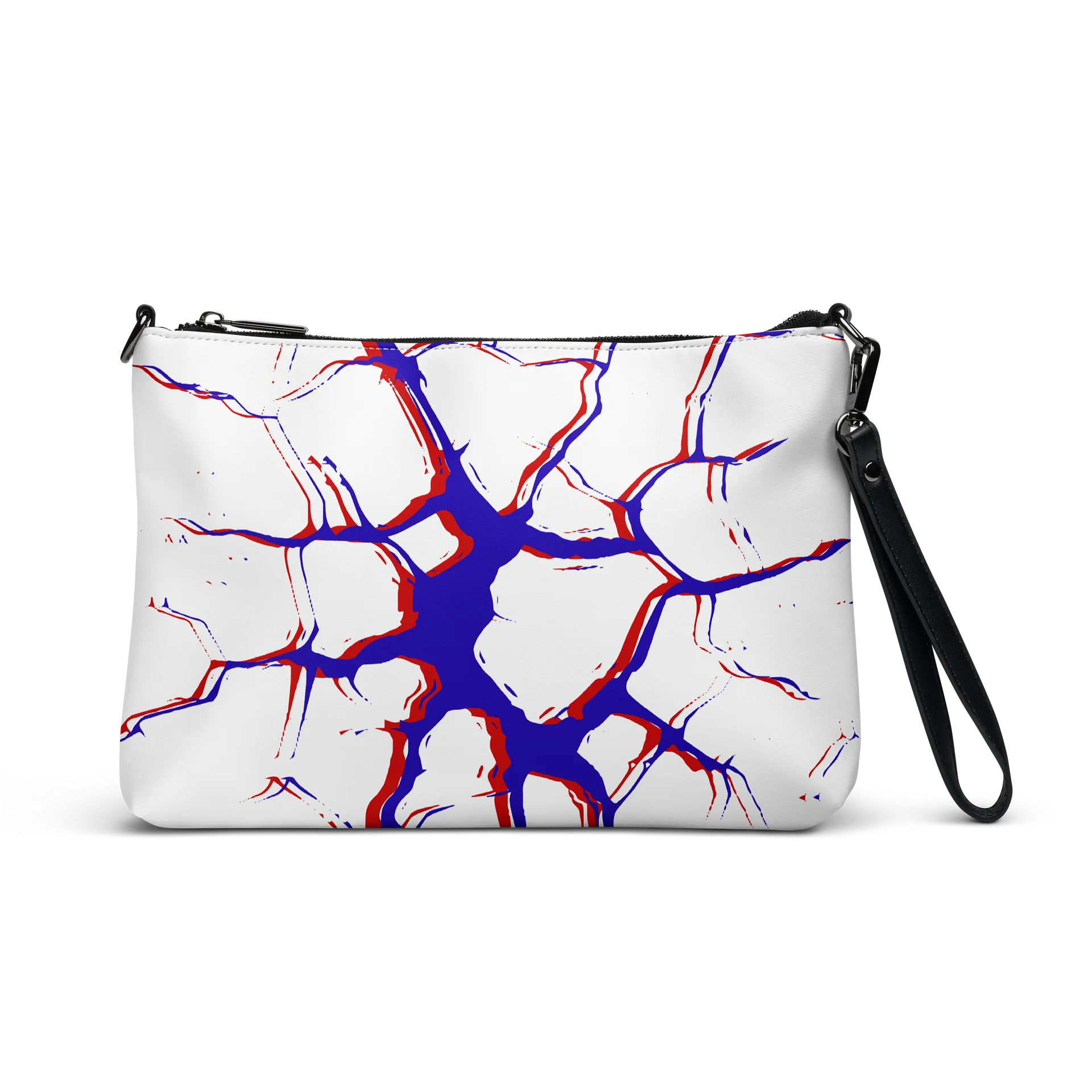 Abstract Glitch Faux Leather Crossbody & Wristlet Pouch product image (1)