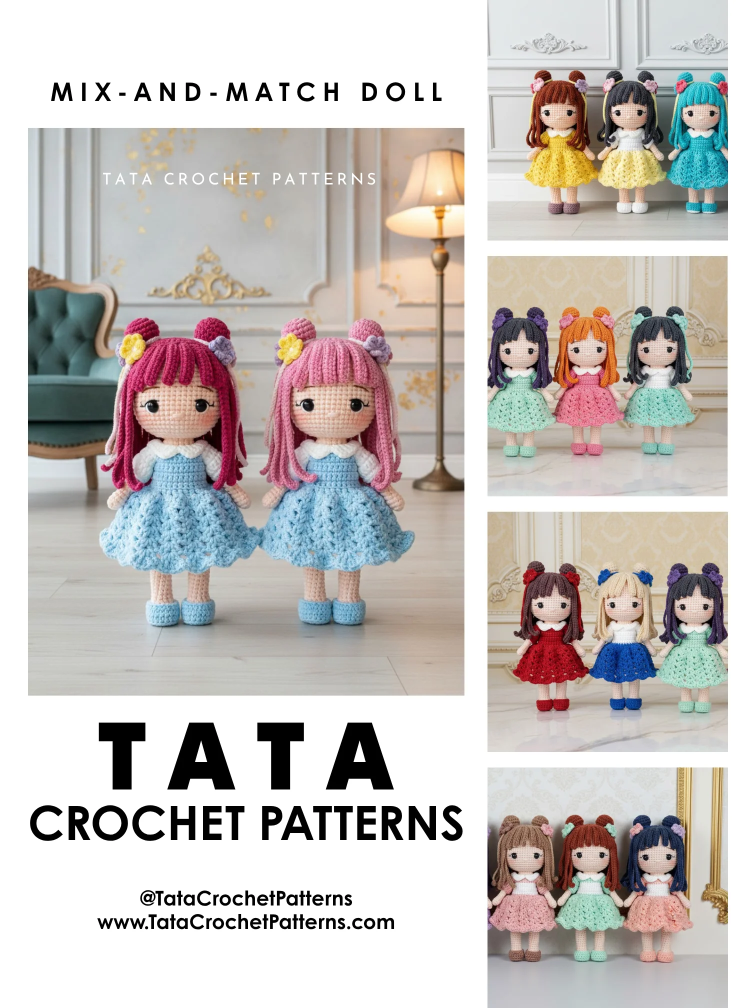 PDF _ The Tata Mix-and-Match Doll _ Flared Dress Edition Crochet Pattern product image (2)