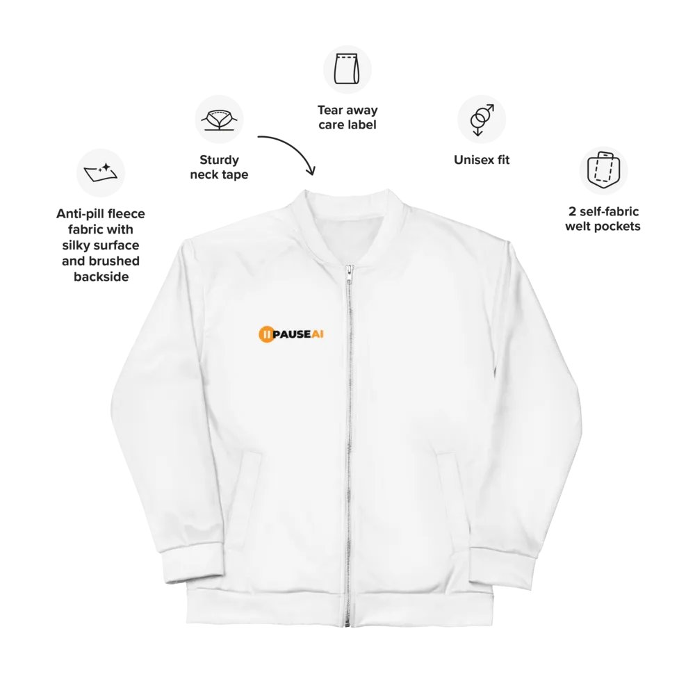 White Bomber Jacket (Unisex) product image (9)