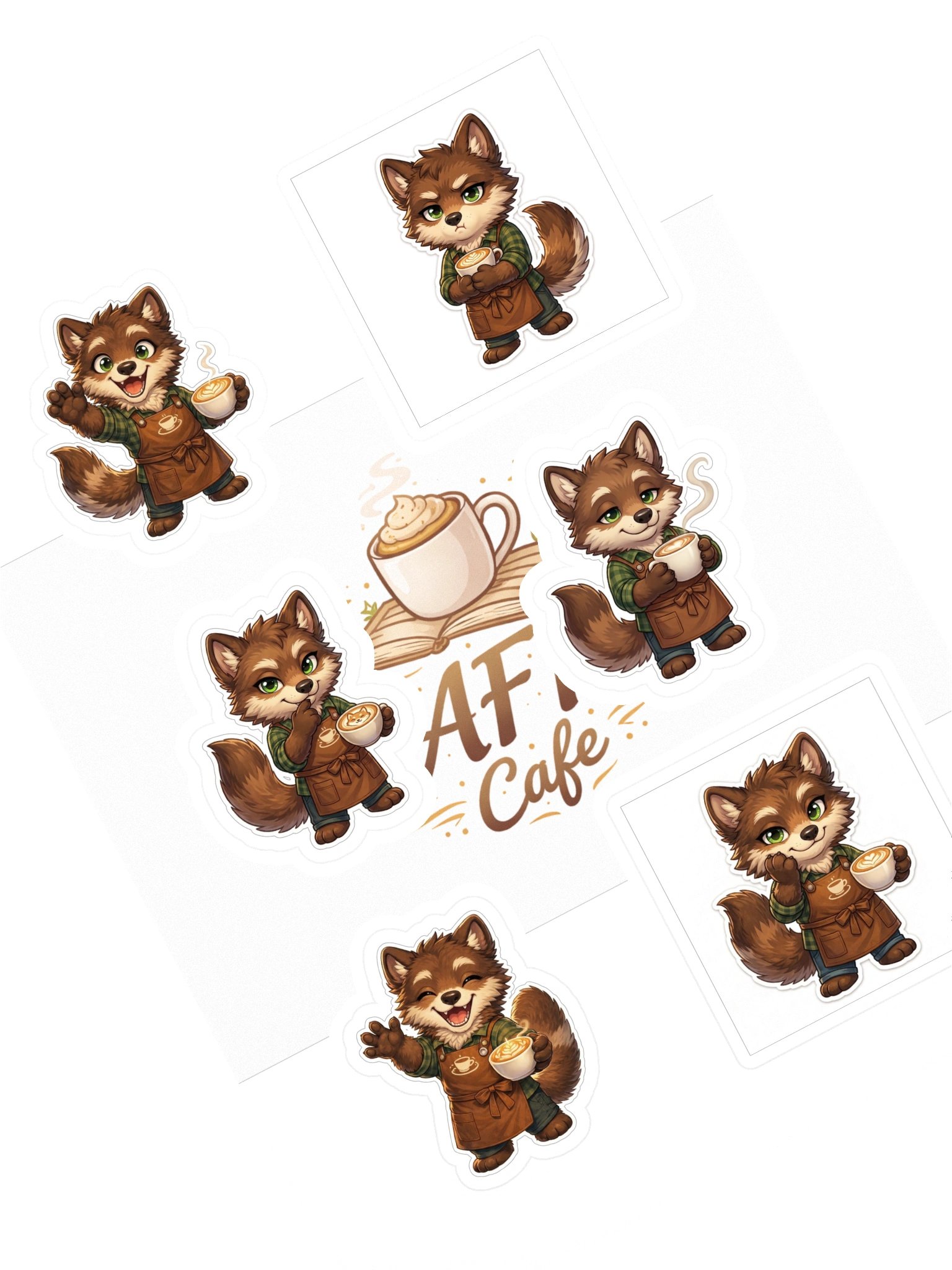AFK Cafe | Lebaff Barista Sticker Sheet 🦊☕ product image (1)