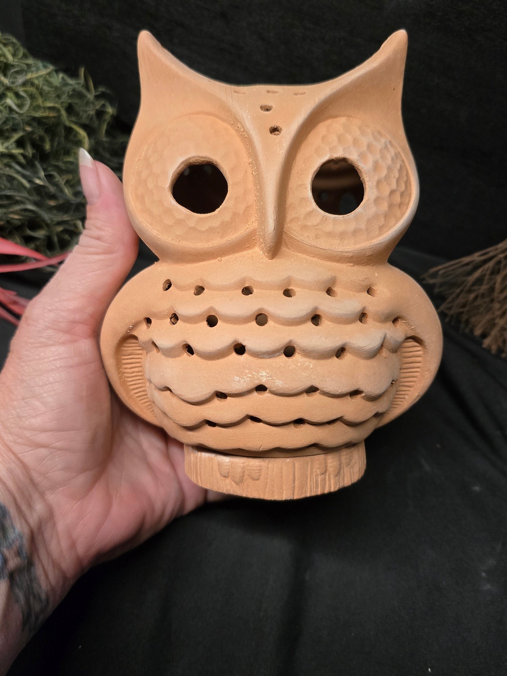 Terracotta Owl Candle holder, Candle Lantern product image (7)