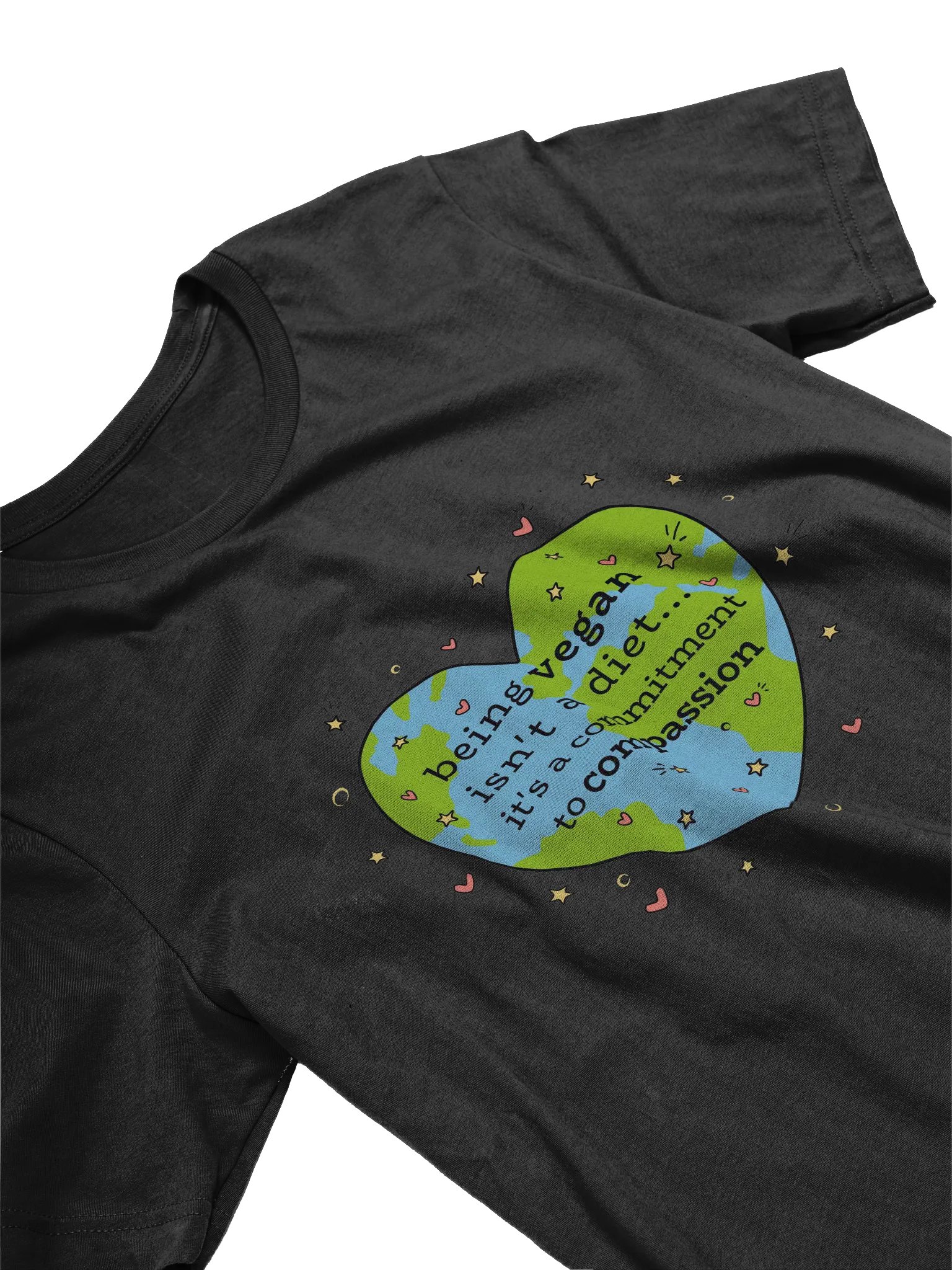 “Being Vegan Isn’t a Diet” Unisex Black T-Shirt product image (3)