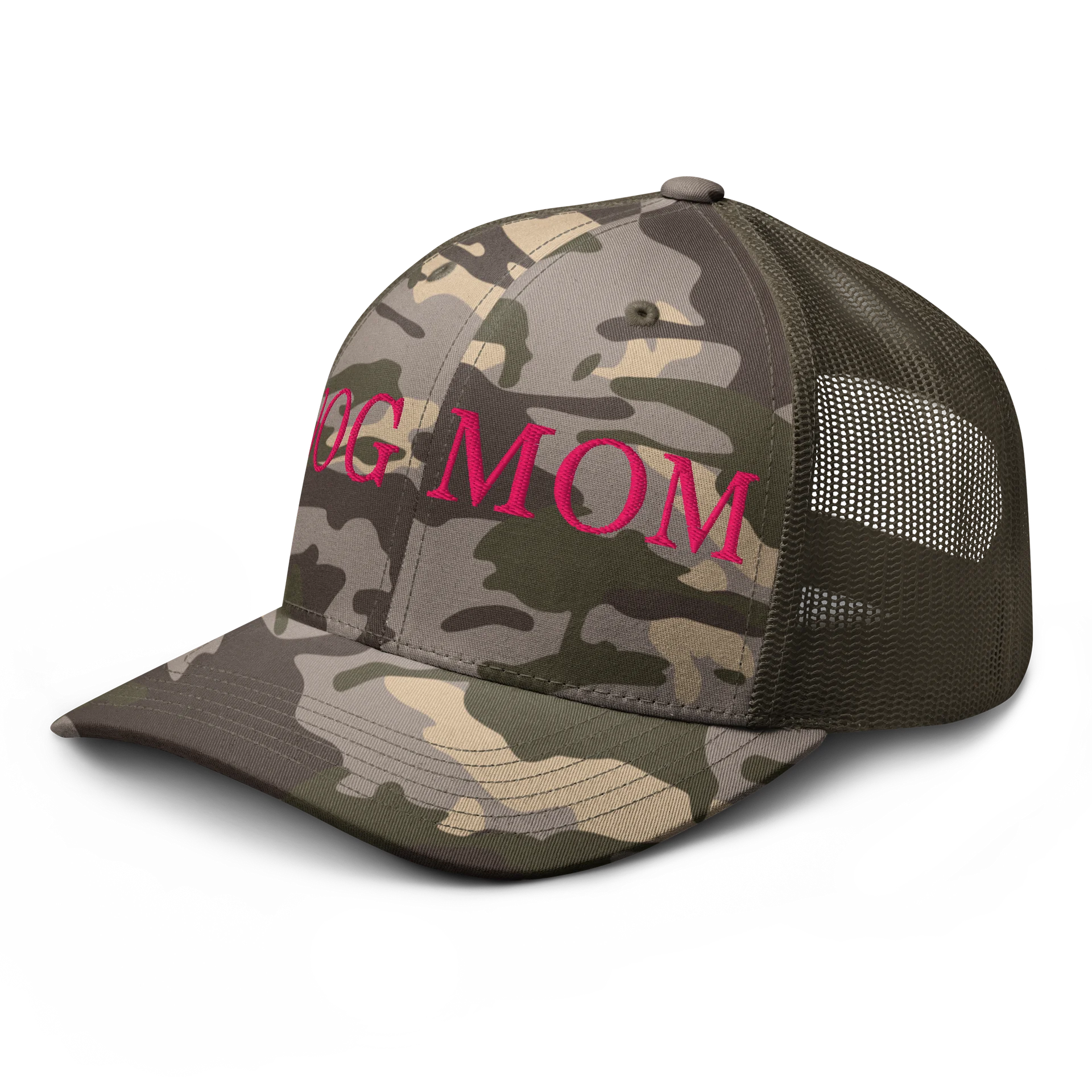 Embroidered Dog Mom Hat Camouflage Trucker Hat product image (16)