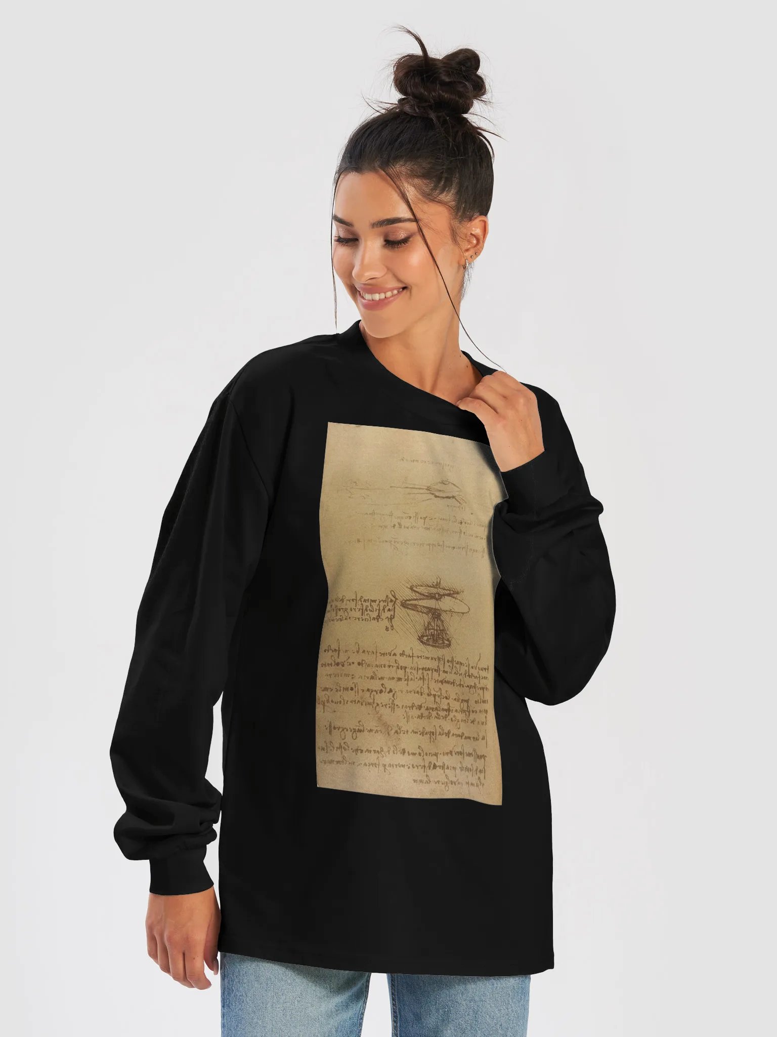 Studies of Flying Machines (Aerial Screw and Ornithopter) Leonardo da Vinci - Long Sleeve product image (37)